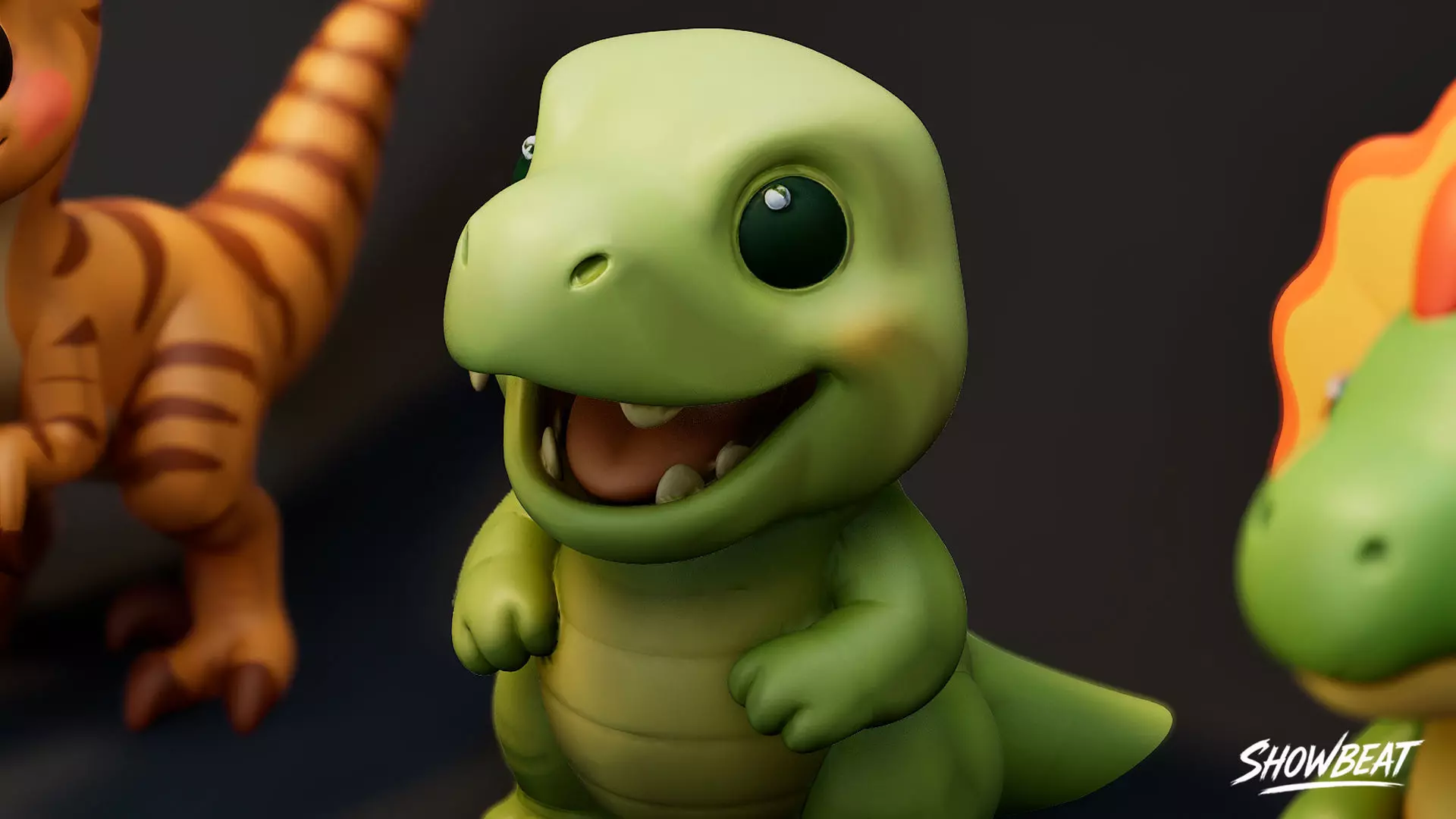 Cartoon Dinosaur Plush Pack Low-poly 3D model_5