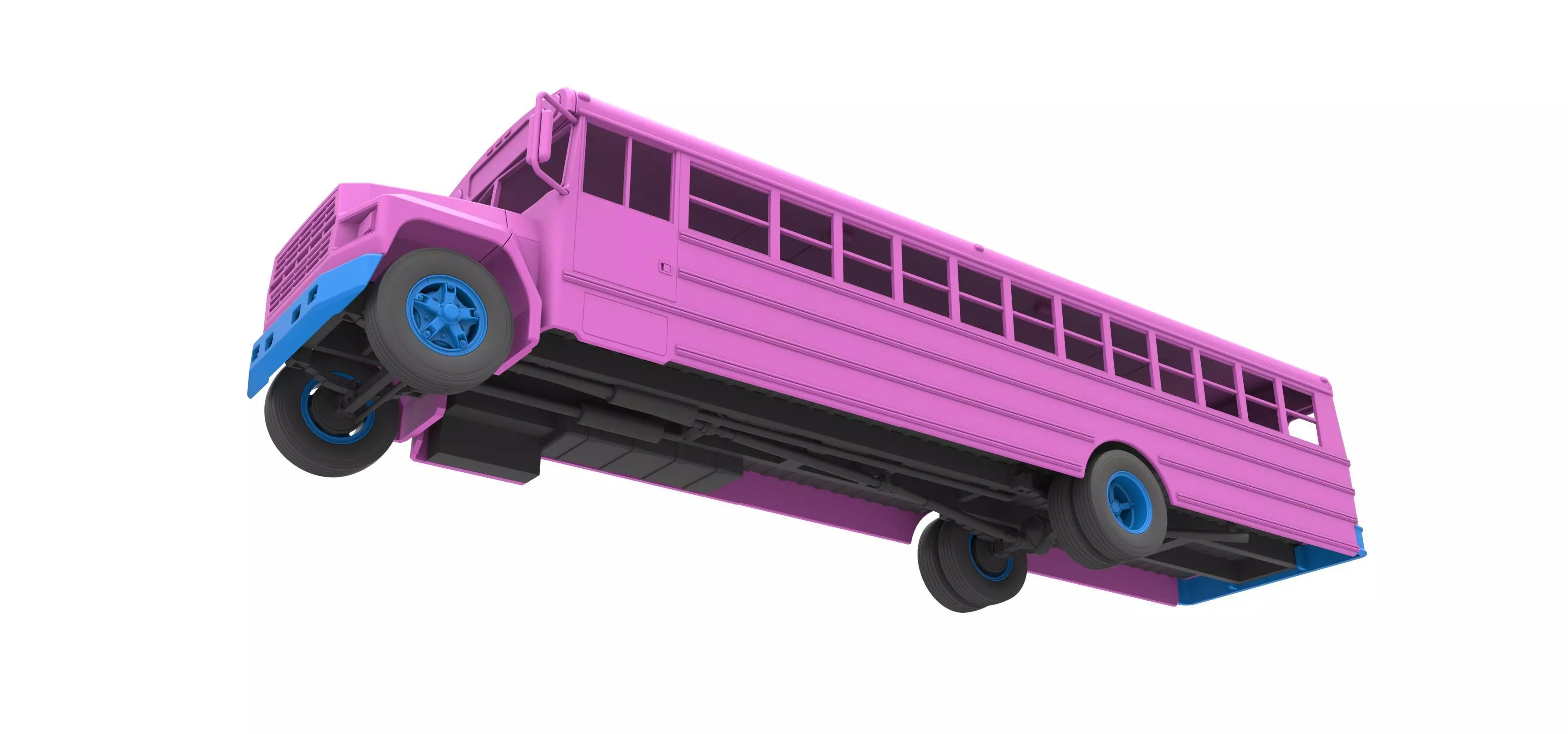 School bus for Figure 8 racing Version 2 Scale 1 to 25 3D print model_3