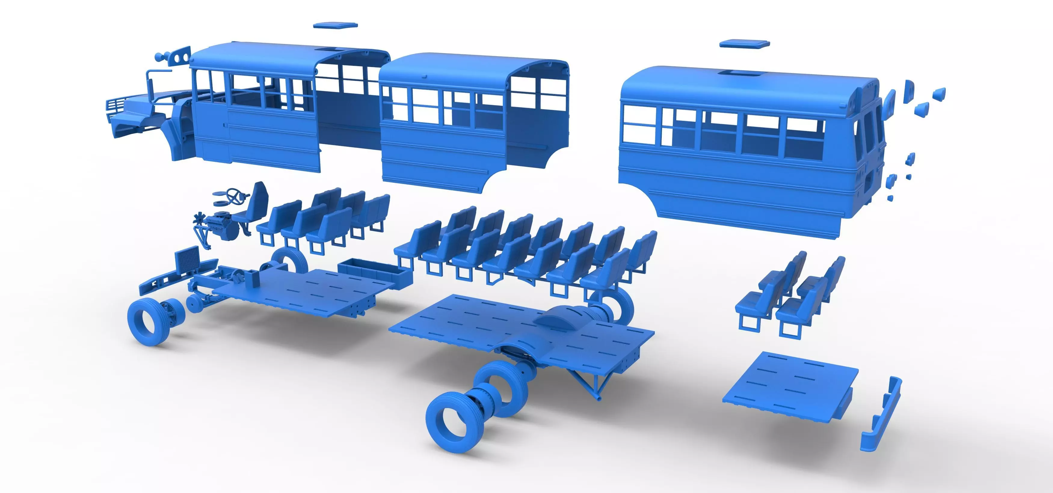 School bus for Figure 8 racing Version 2 Scale 1 to 25 3D print model_49