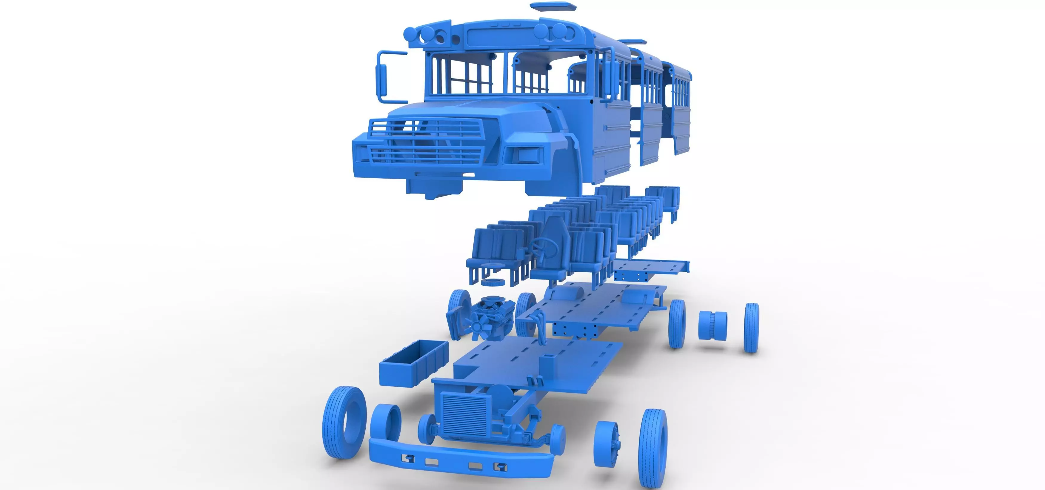 School bus for Figure 8 racing Version 2 Scale 1 to 25 3D print model_46