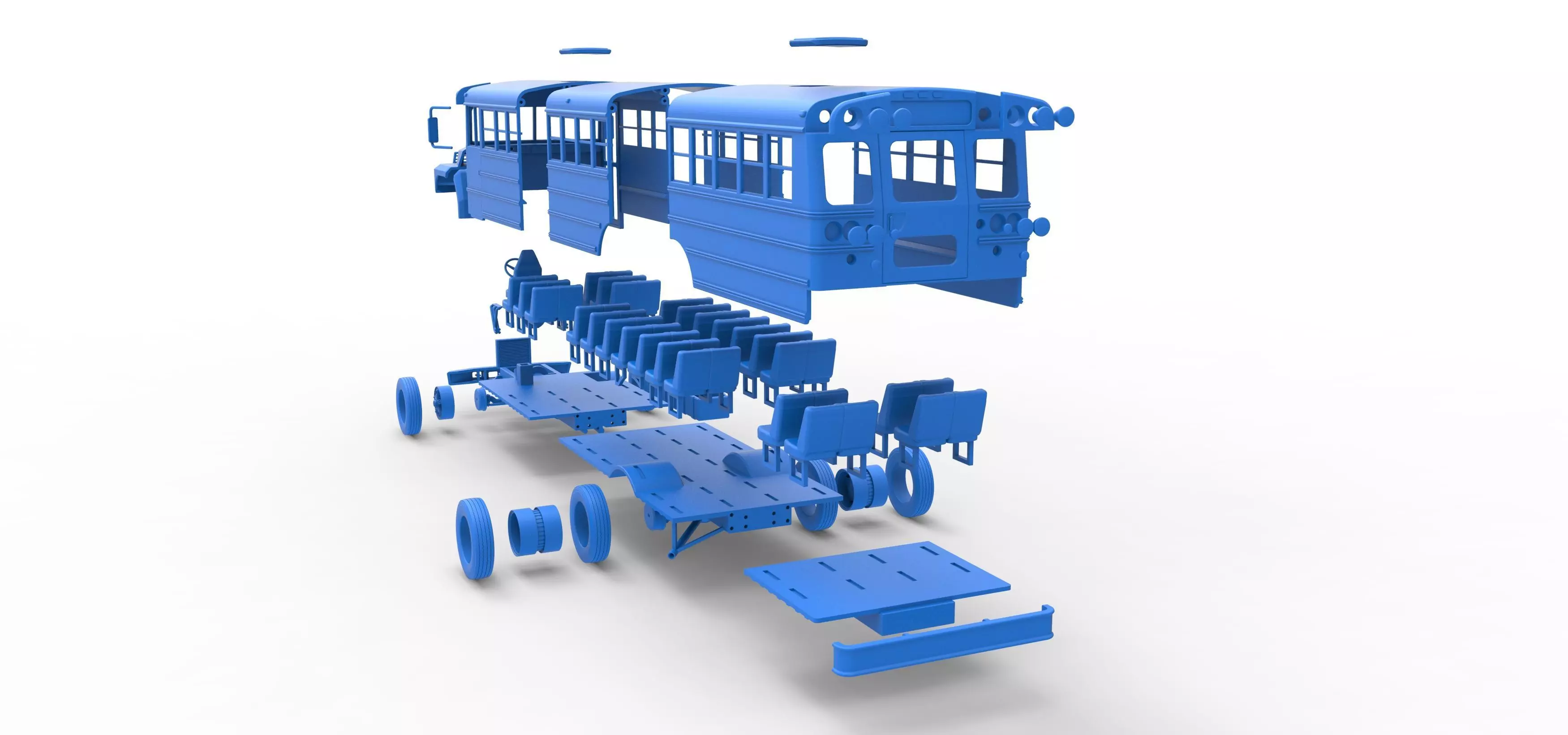 School bus for Figure 8 racing Version 2 Scale 1 to 25 3D print model_50