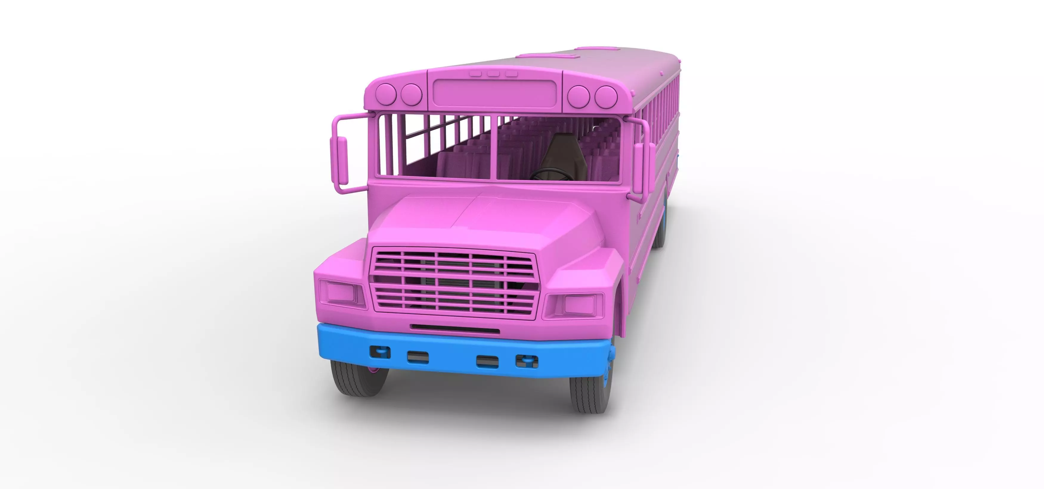 School bus for Figure 8 racing Version 2 Scale 1 to 25 3D print model_5