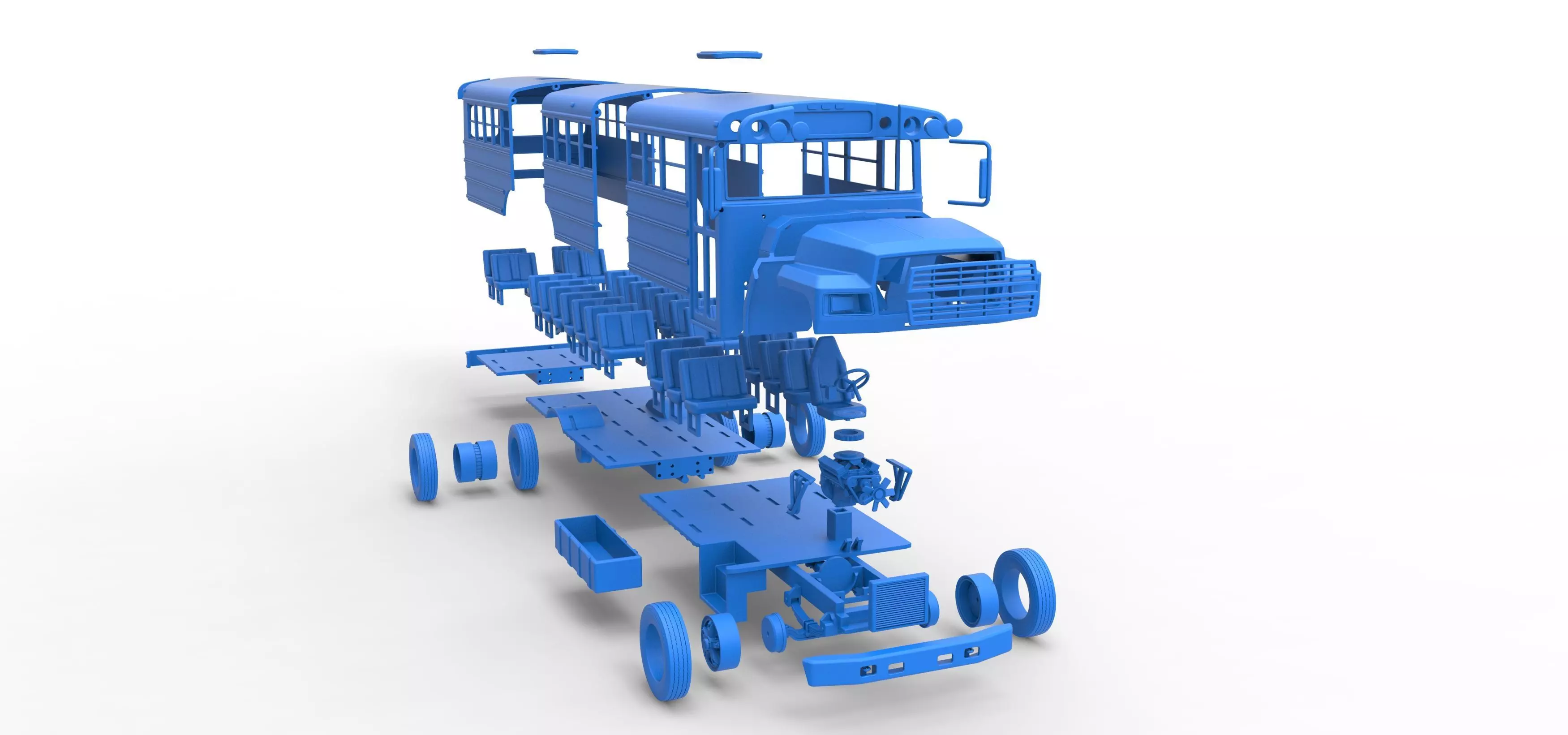 School bus for Figure 8 racing Version 2 Scale 1 to 25 3D print model_54