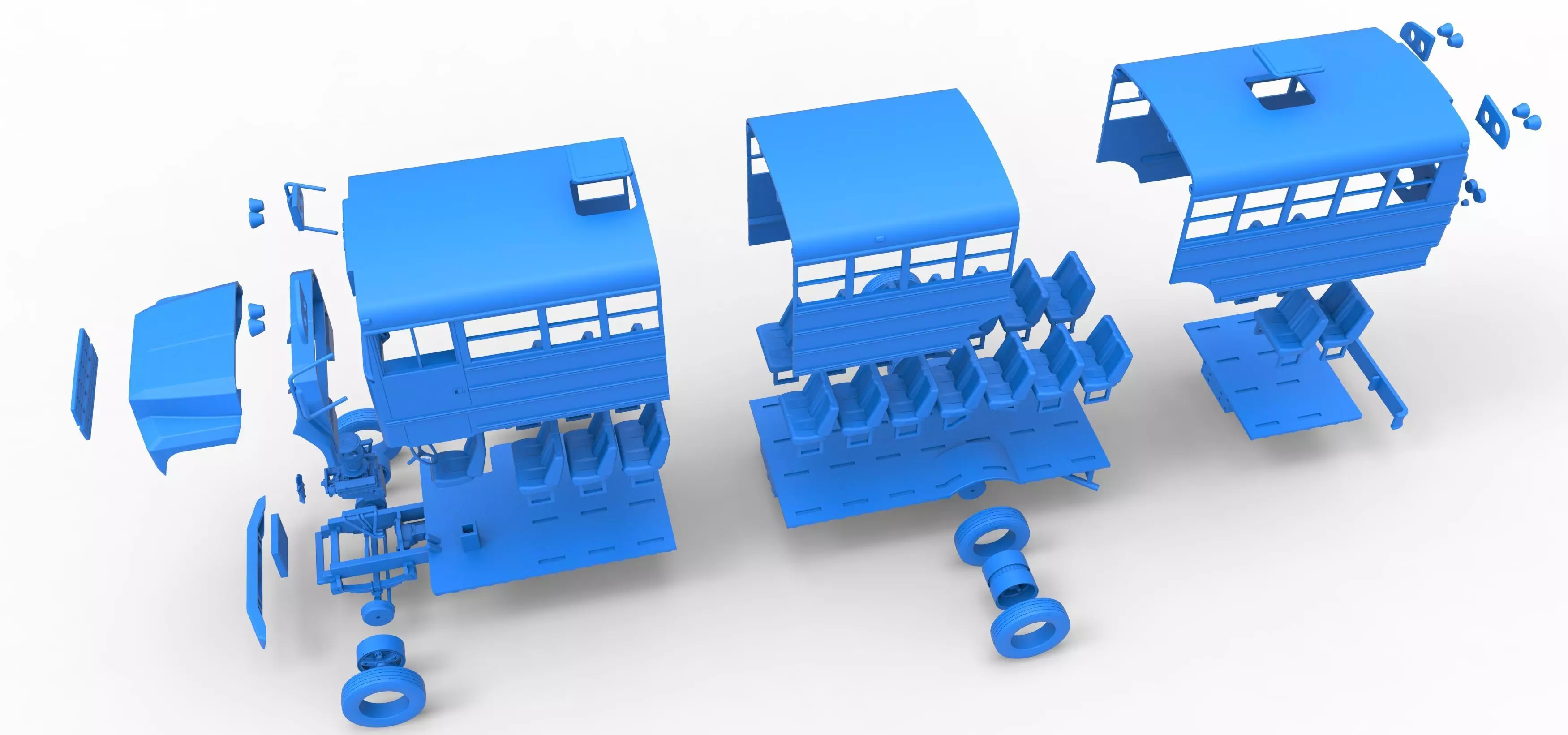 School bus for Figure 8 racing Version 2 Scale 1 to 25 3D print model_44