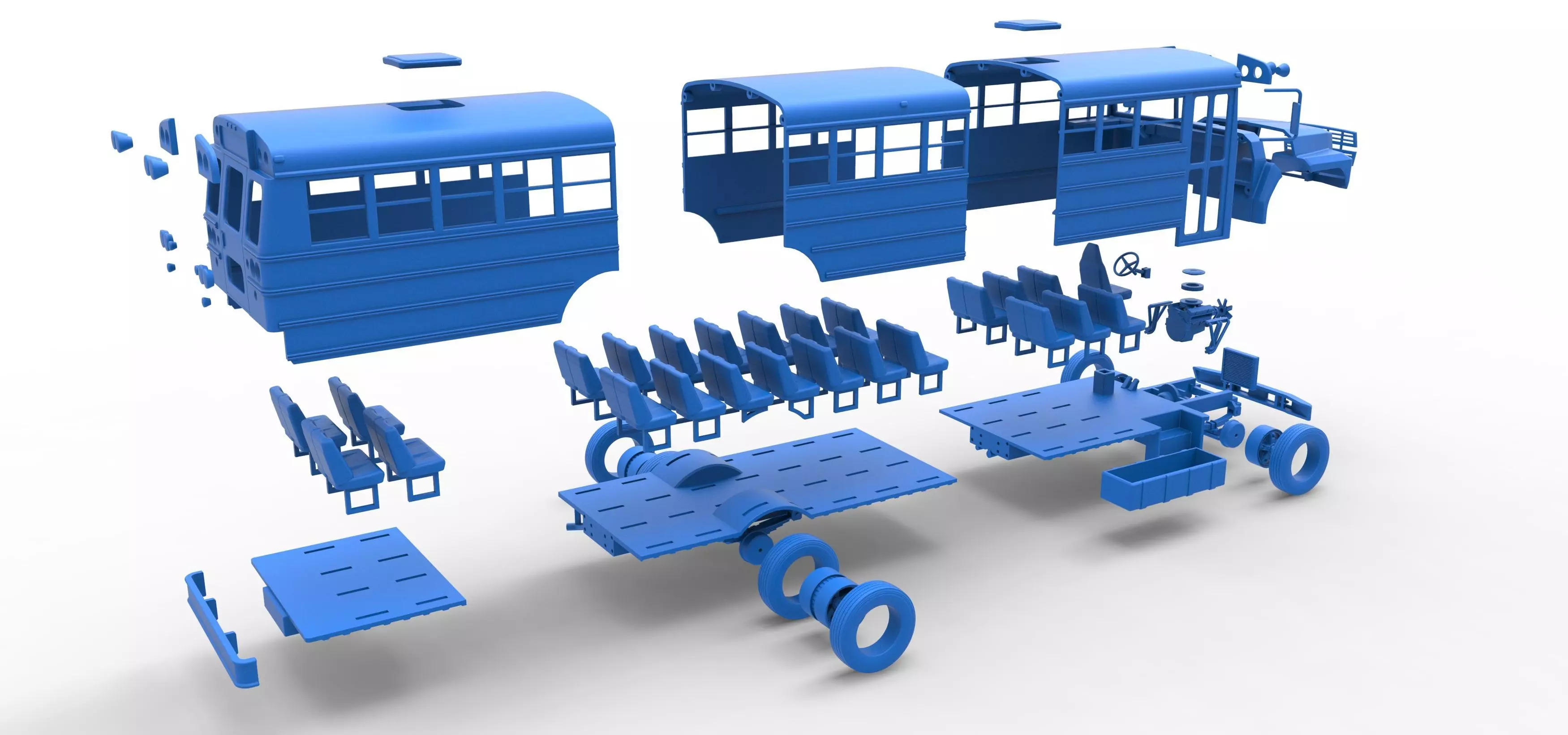 School bus for Figure 8 racing Version 2 Scale 1 to 25 3D print model_51