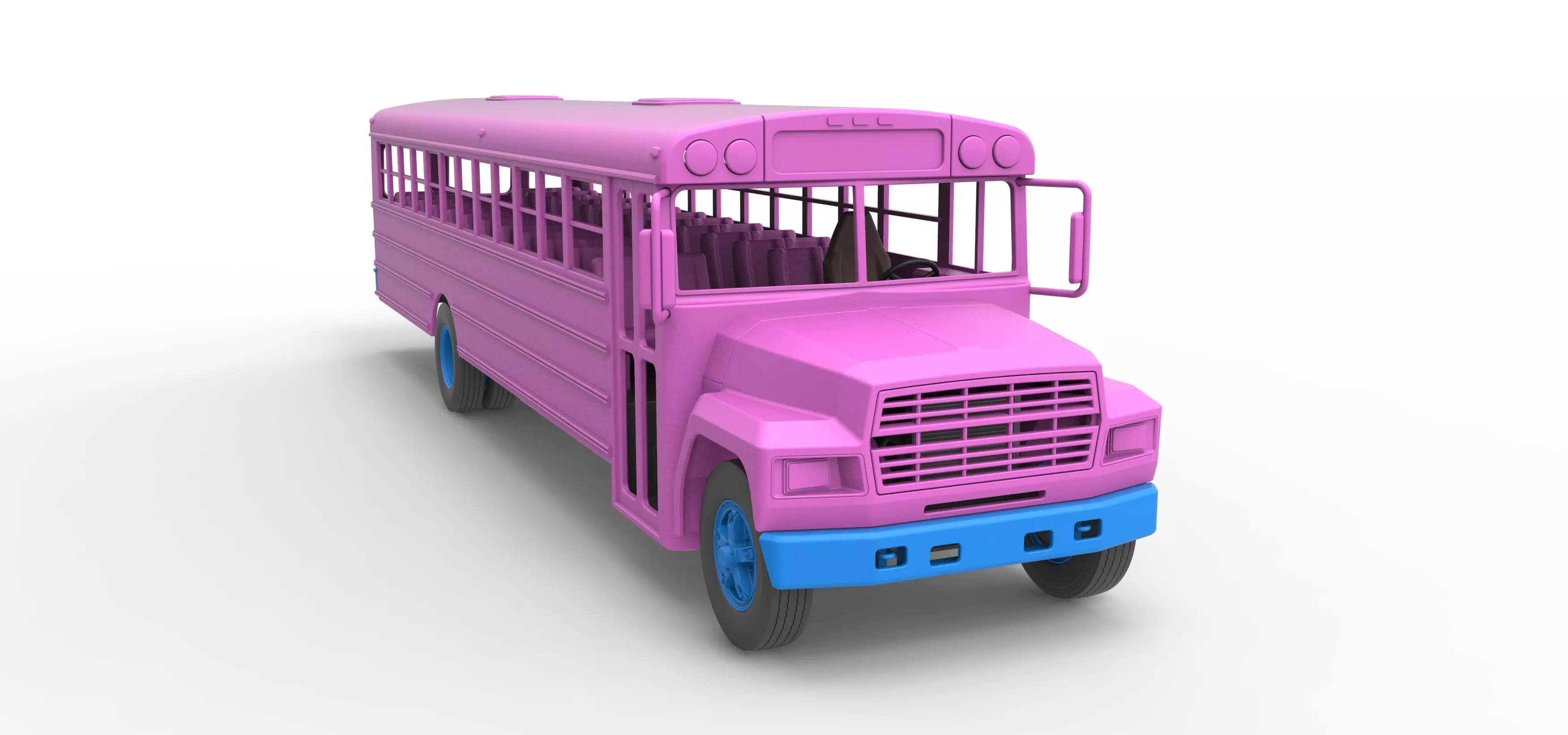 School bus for Figure 8 racing Version 2 Scale 1 to 25 3D print model_22