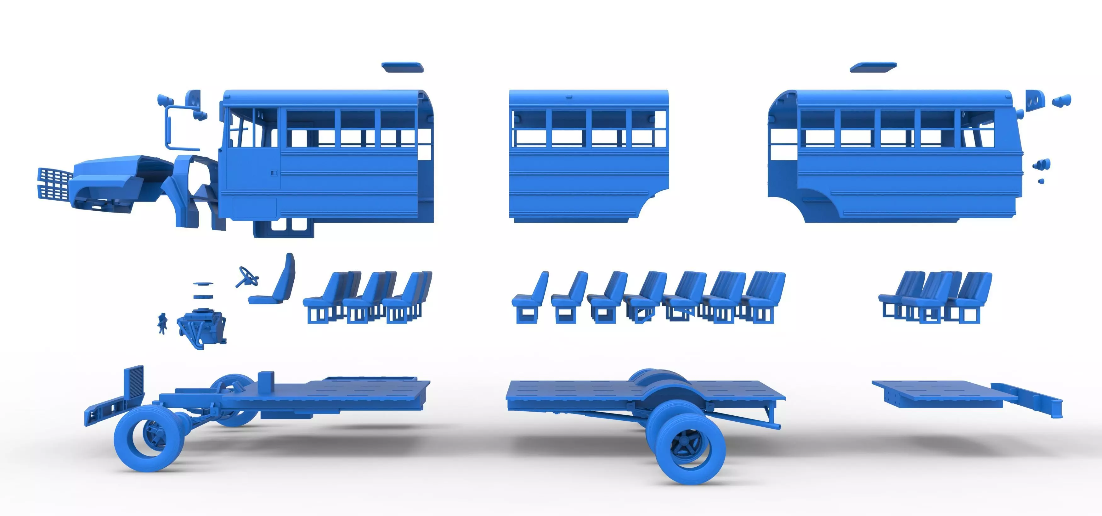 School bus for Figure 8 racing Version 2 Scale 1 to 25 3D print model_47