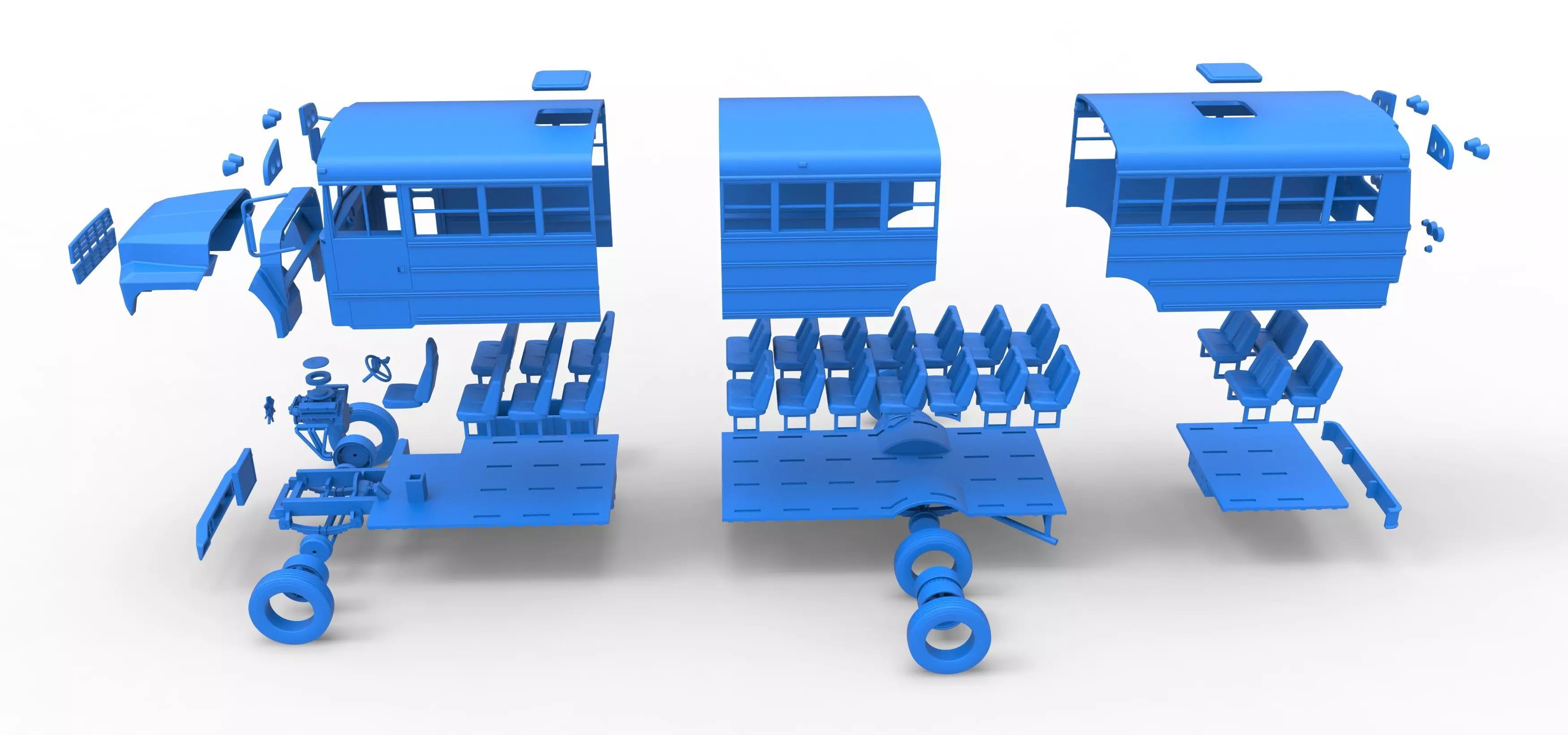 School bus for Figure 8 racing Version 2 Scale 1 to 25 3D print model_48