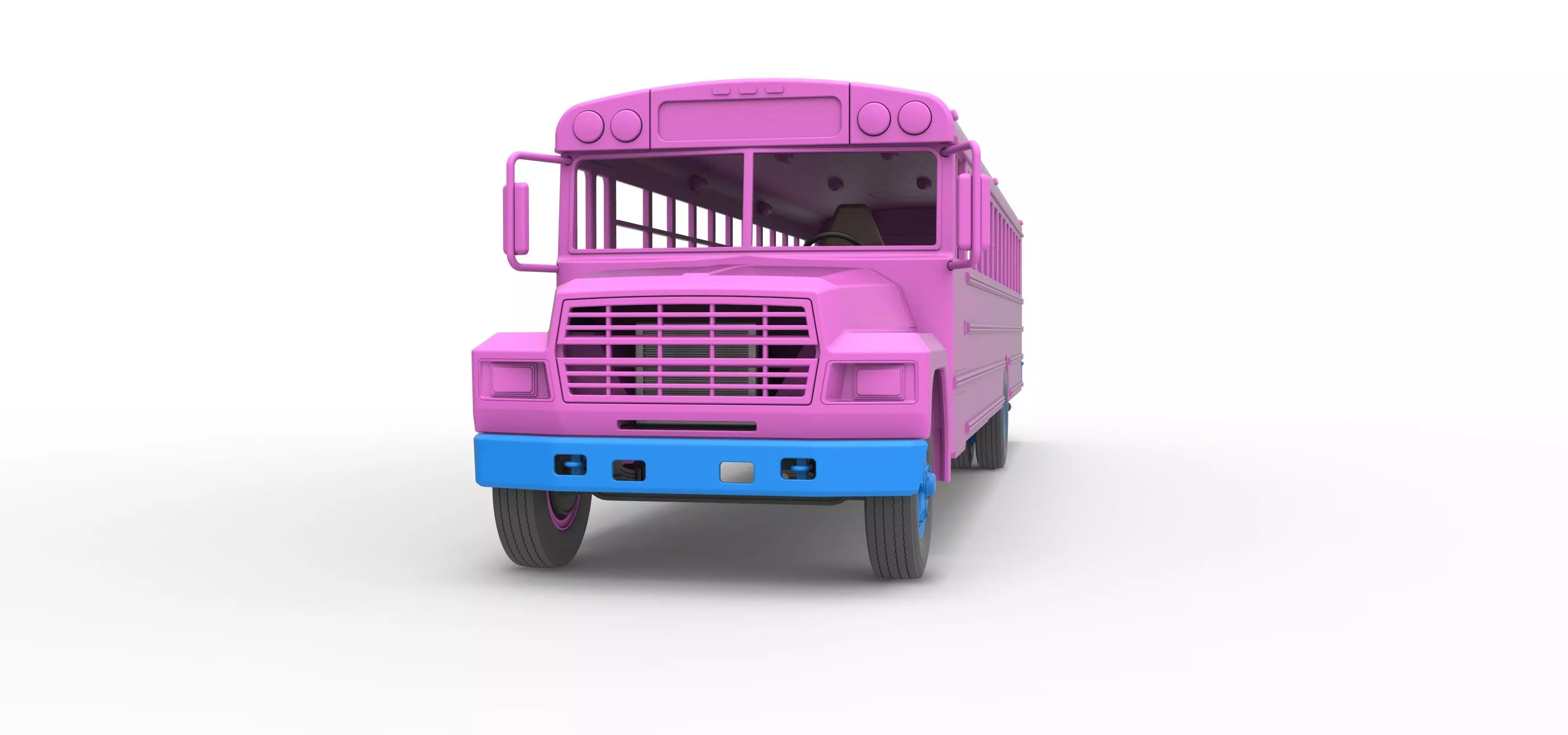 School bus for Figure 8 racing Version 2 Scale 1 to 25 3D print model_6