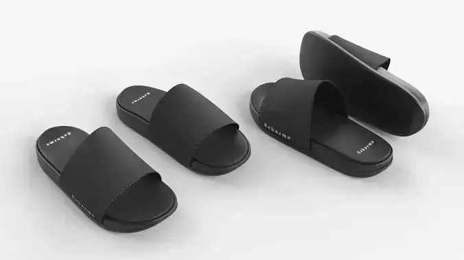 Unisex Black Slide Sandals