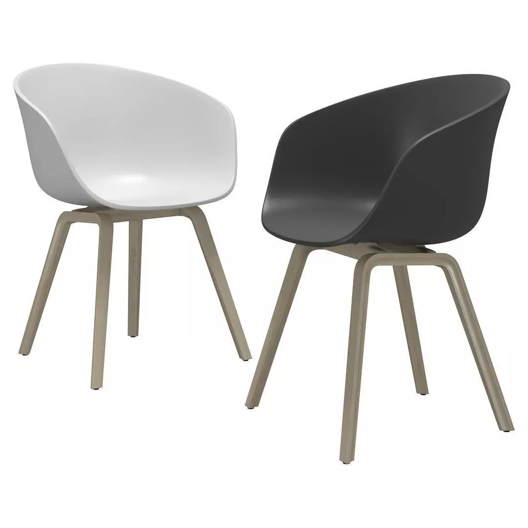 HAY Chair with Table 3D model_1