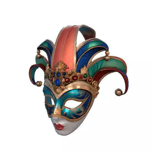 2488Venetian Carnival Mask Color 3D Model magic 3D print model_36