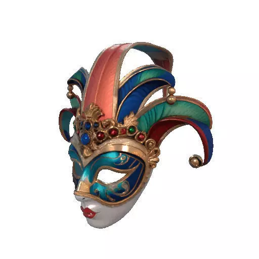 2488Venetian Carnival Mask Color 3D Model magic 3D print model_35