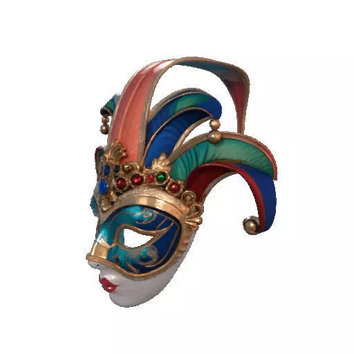 2488Venetian Carnival Mask Color 3D Model magic 3D print model_34