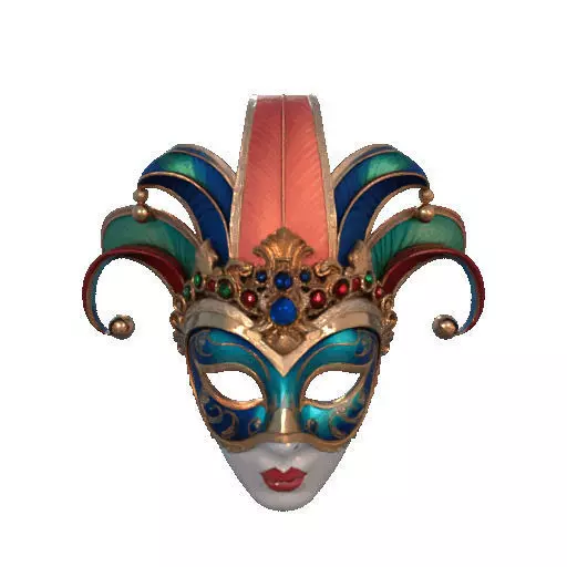 2488Venetian Carnival Mask Color 3D Model magic 3D print model_8