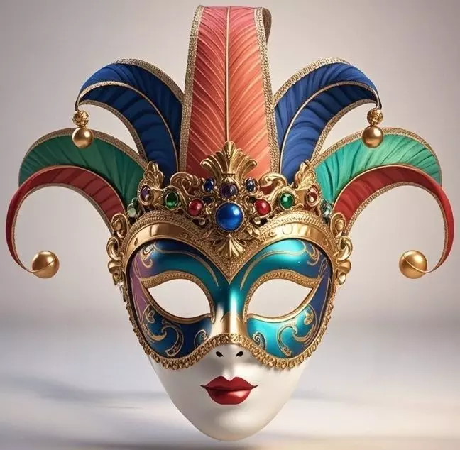 2488Venetian Carnival Mask Color 3D Model magic 3D print model_5