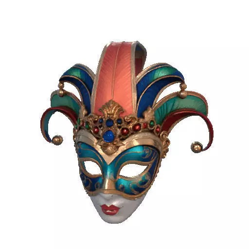 2488Venetian Carnival Mask Color 3D Model magic 3D print model_37