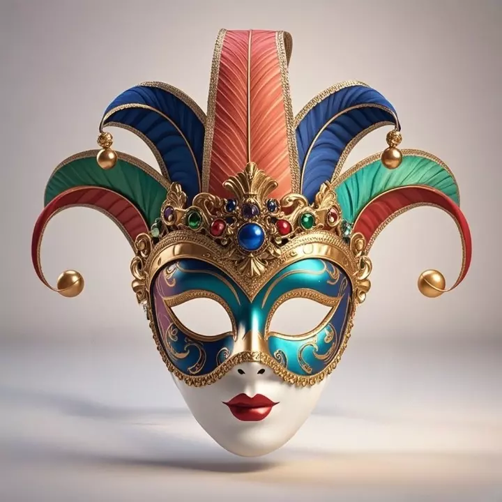 2488Venetian Carnival Mask Color 3D Model magic 3D print model_4