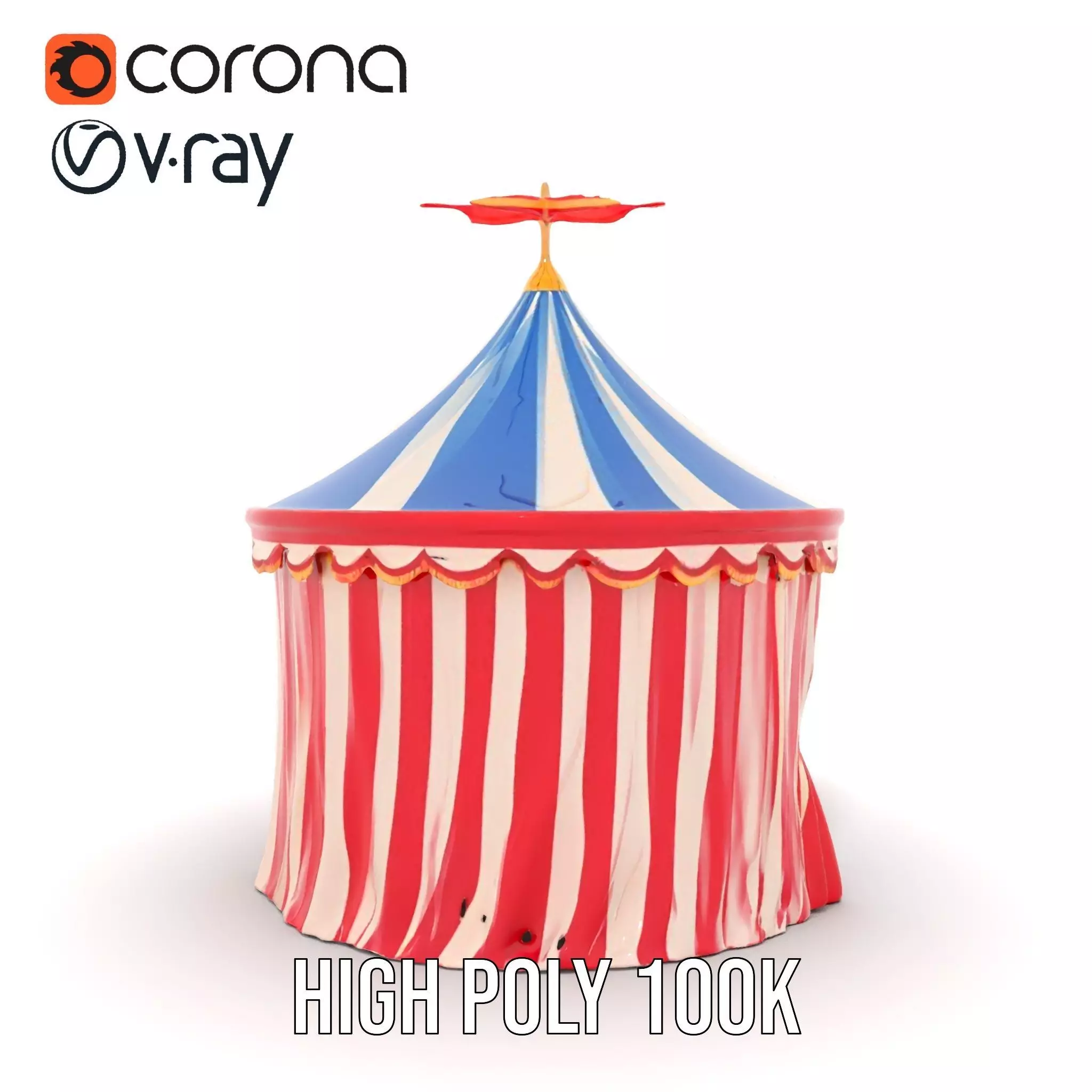 Classic Circus Tent model pack Low-poly 3D model_30