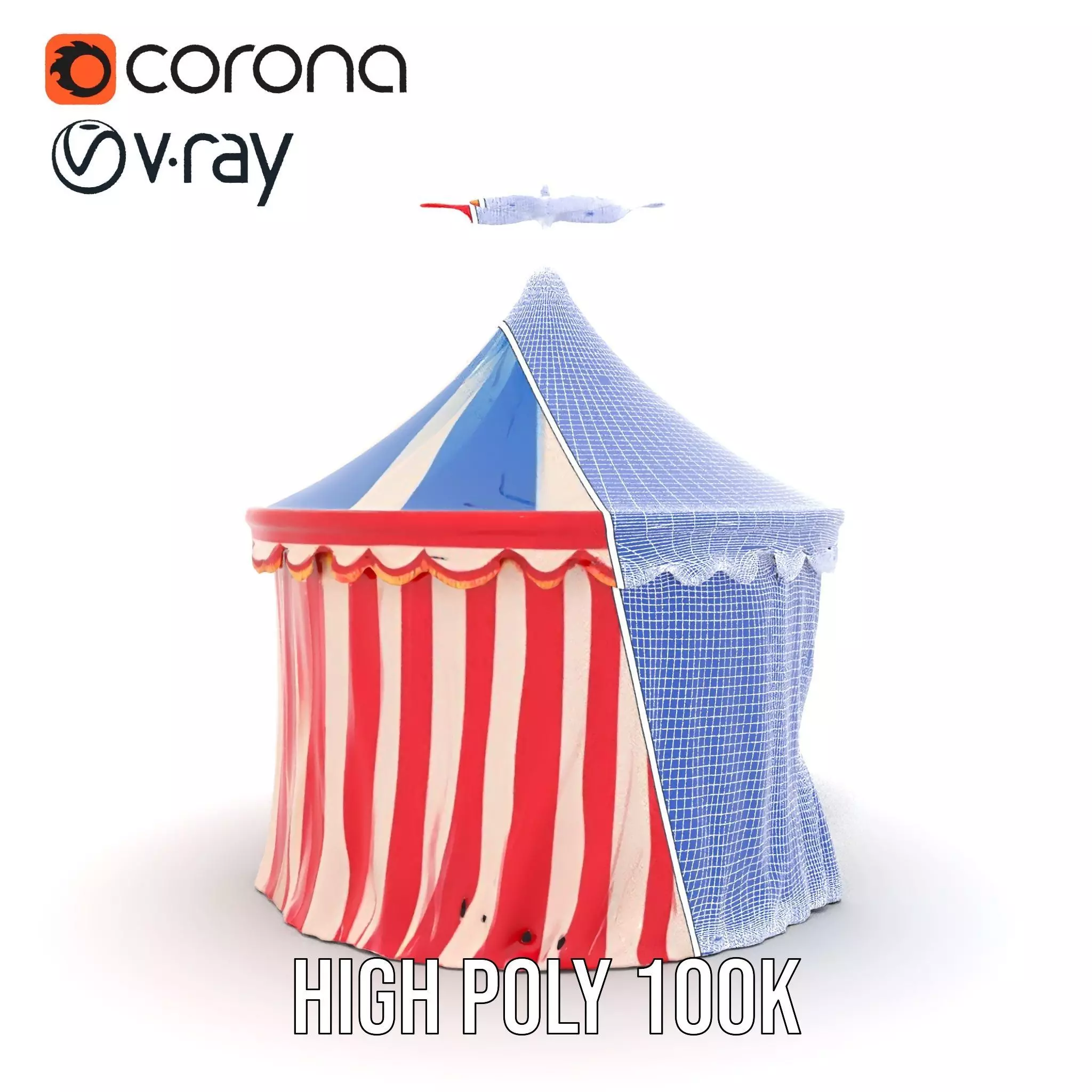Classic Circus Tent model pack Low-poly 3D model_33