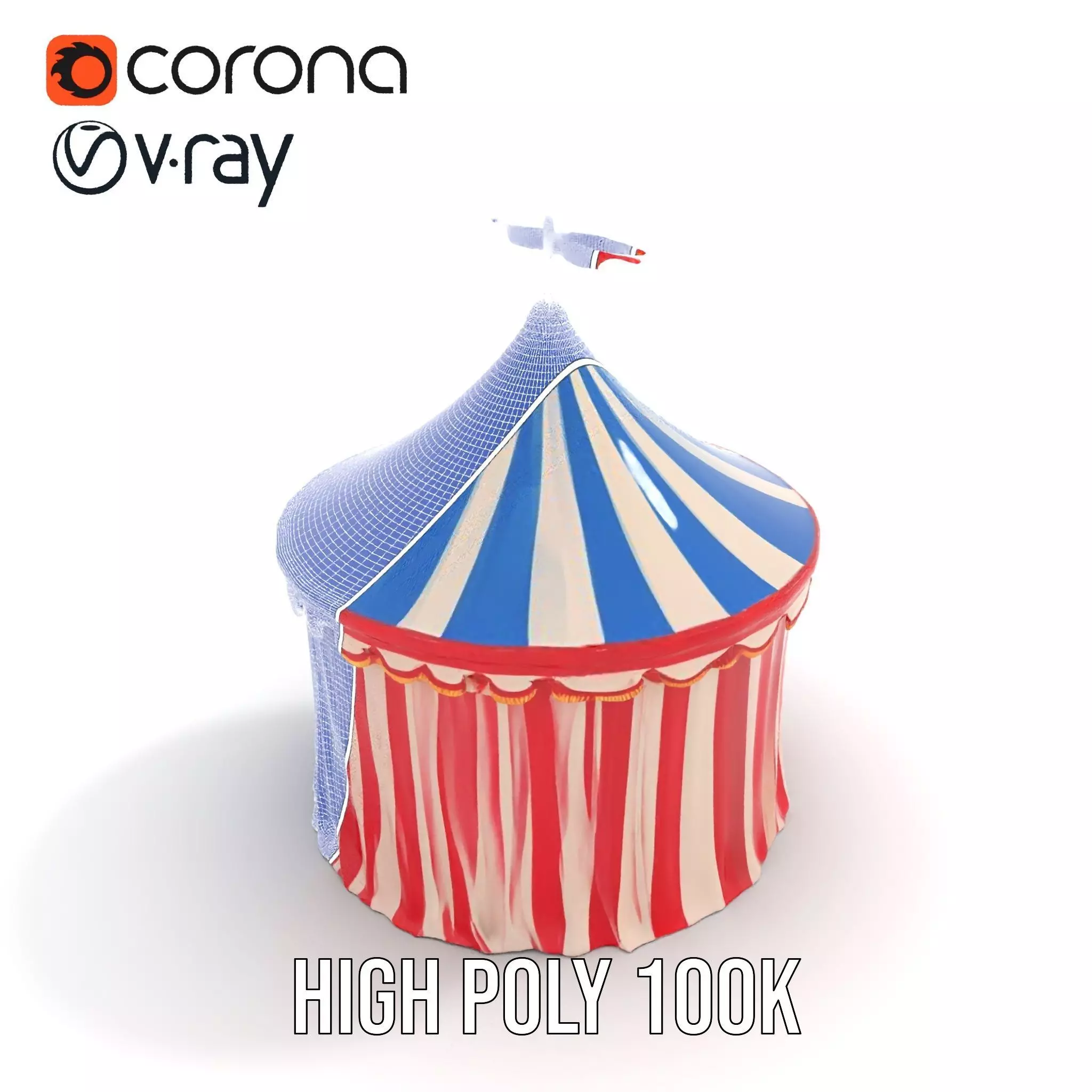 Classic Circus Tent model pack Low-poly 3D model_12