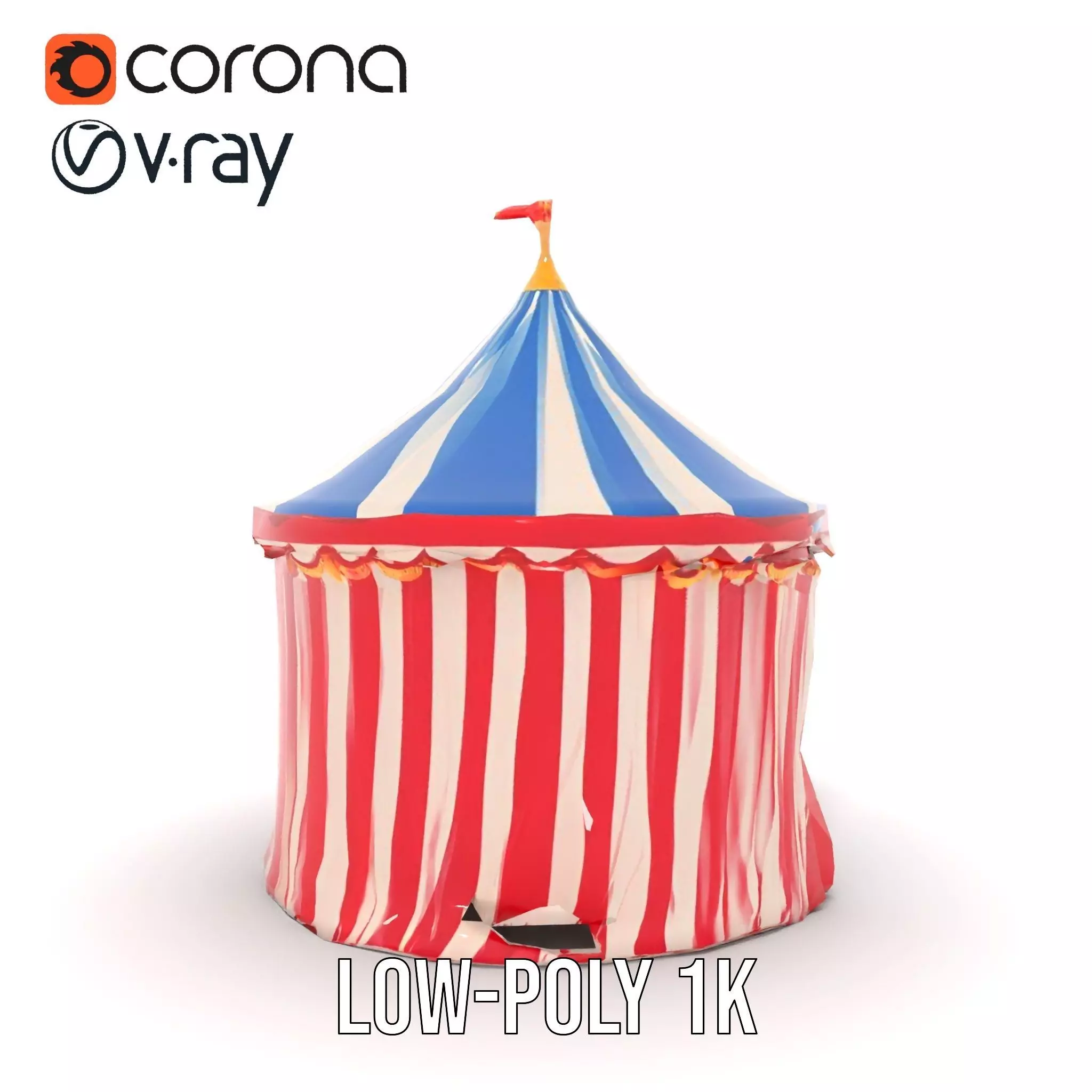 Classic Circus Tent model pack Low-poly 3D model_9