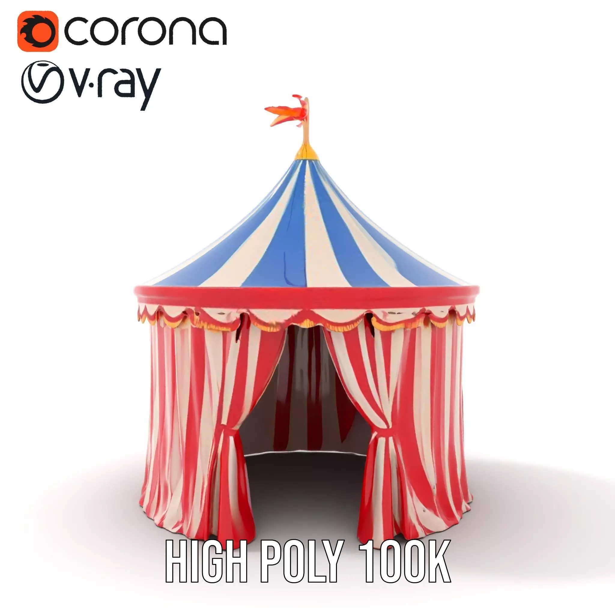 Classic Circus Tent model pack Low-poly 3D model_15