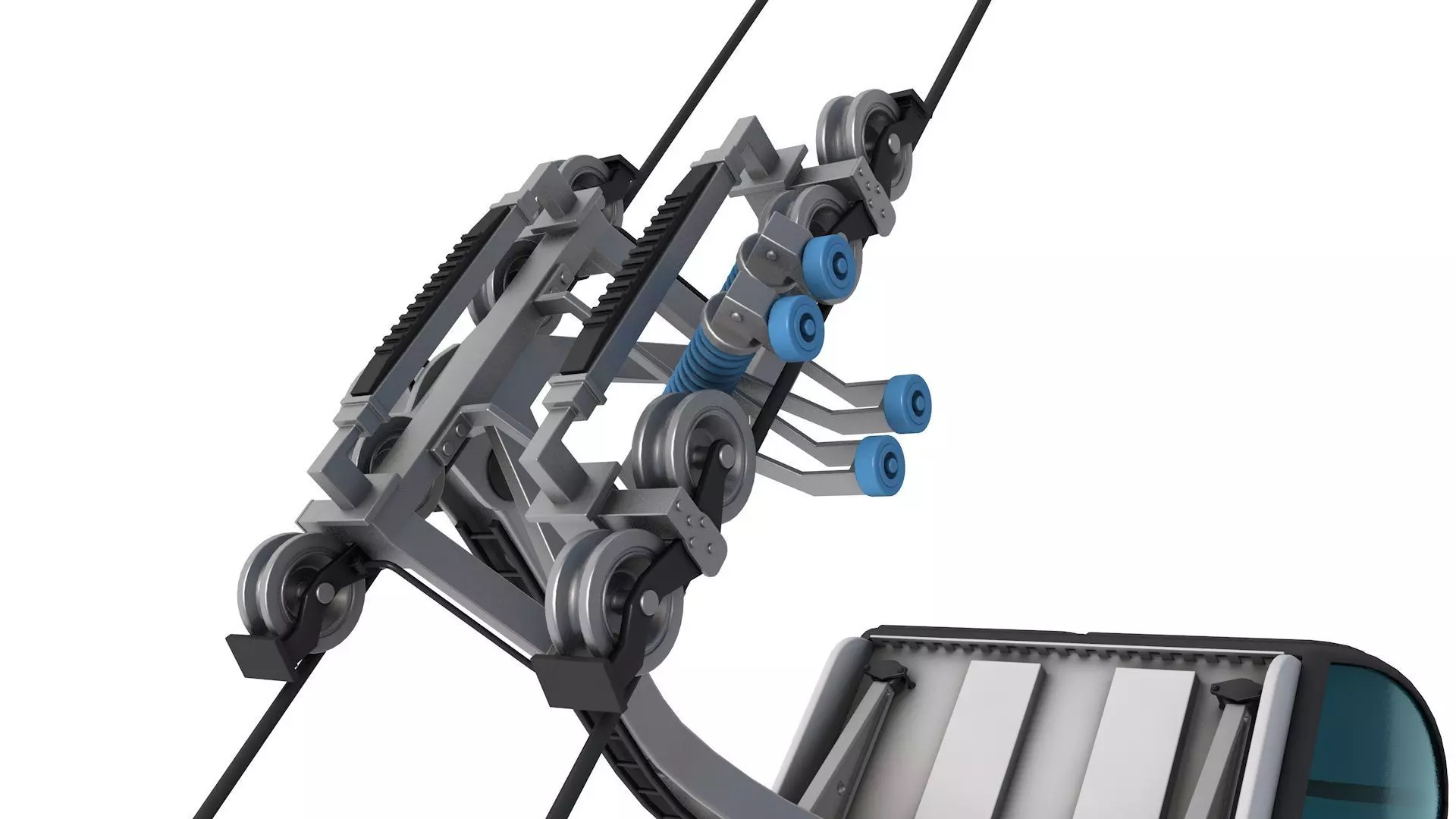 Ski lift gondola 3D model_2