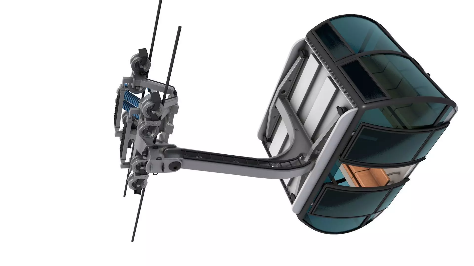 Ski lift gondola 3D model_3
