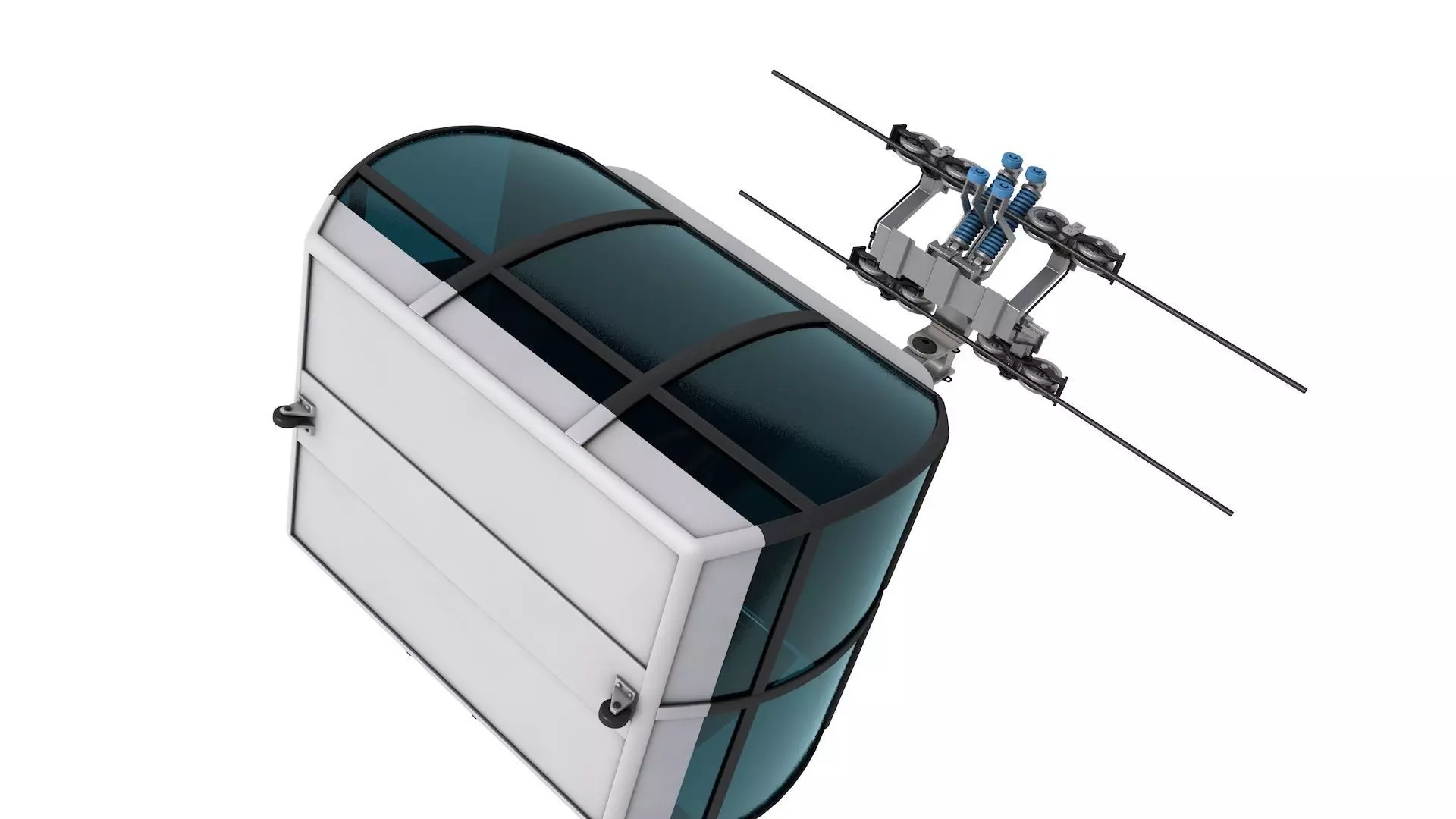 Ski lift gondola 3D model_4