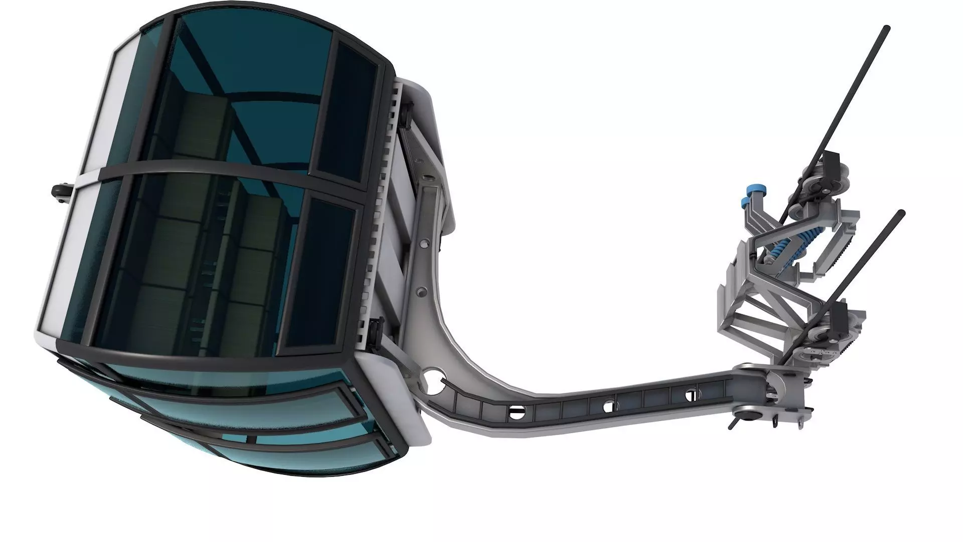 Ski lift gondola 3D model_1