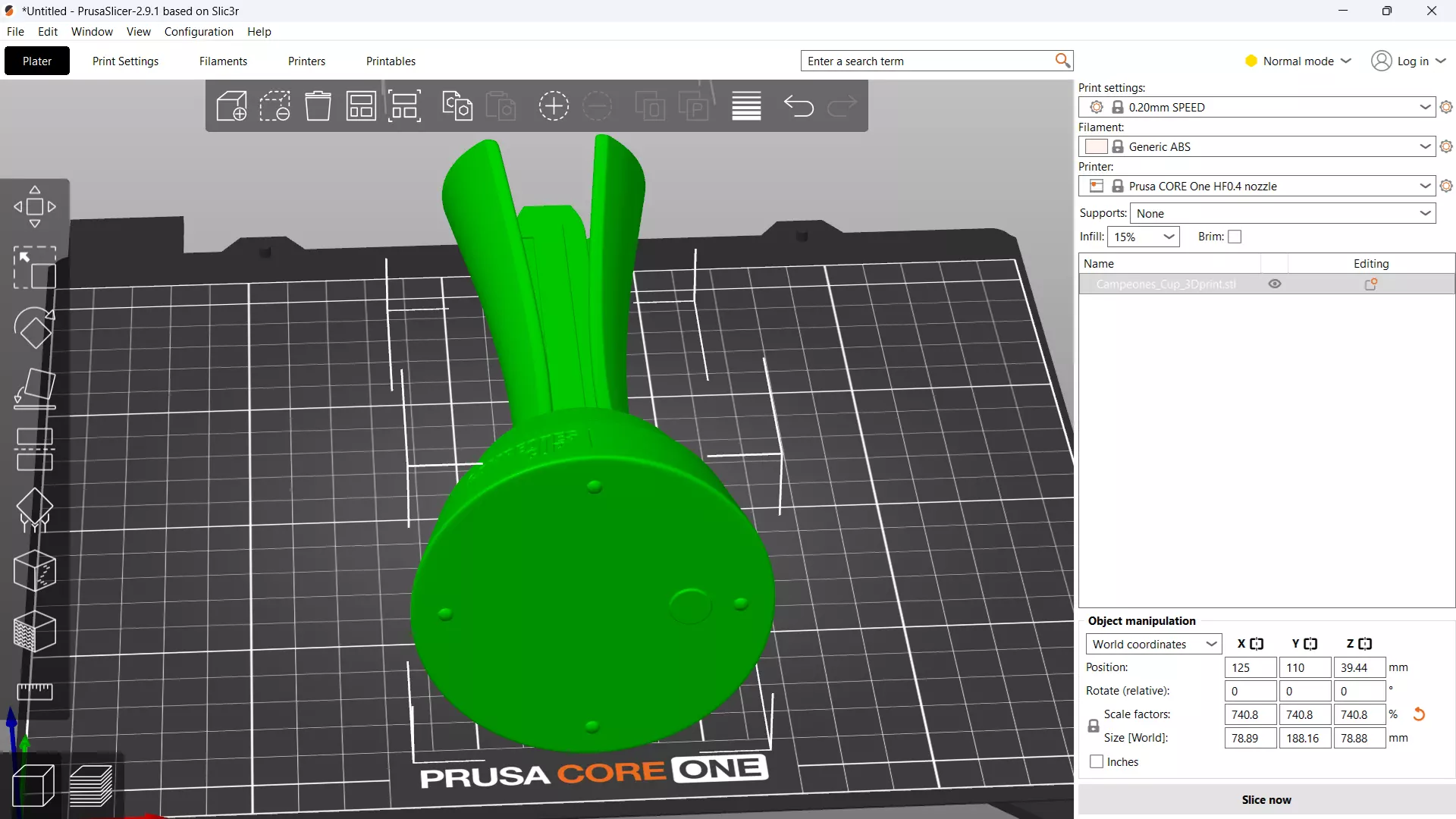Campeones Cup Trophy Award STL 3D Print Model 3D print model_3
