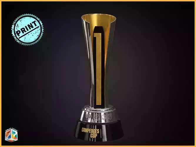 Campeones Cup Trophy Award STL 3D Print Model