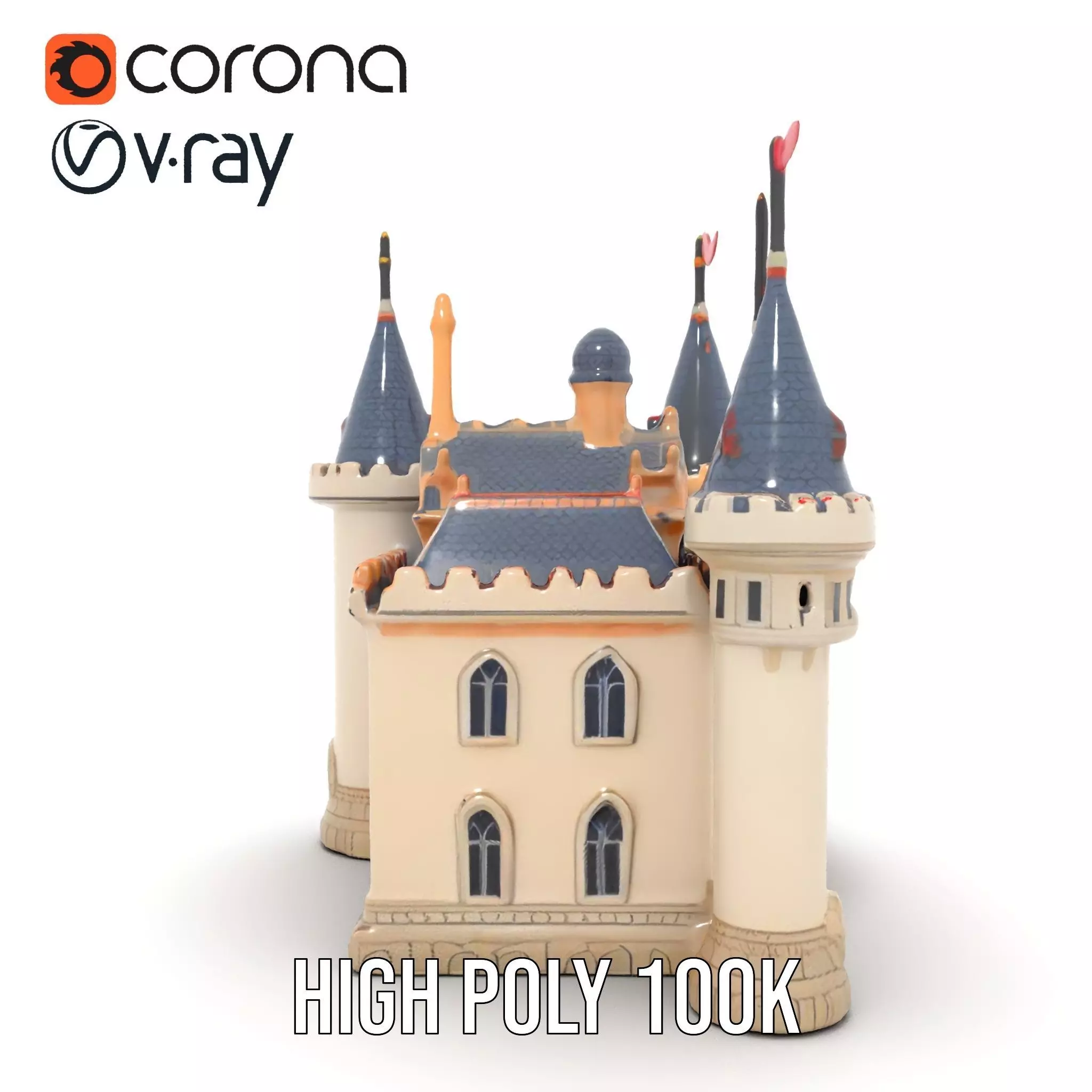 Fantasy Castle Towers model pack Low-poly 3D model_23