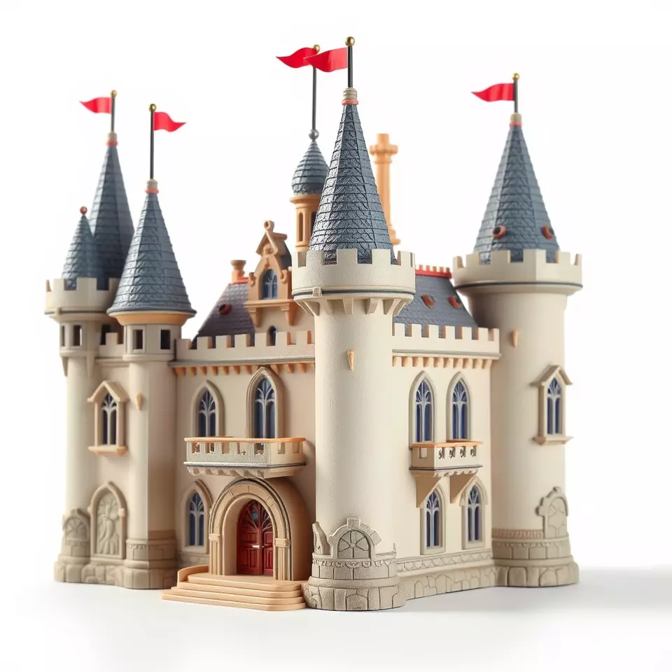 Fantasy Castle Towers model pack Low-poly 3D model_3