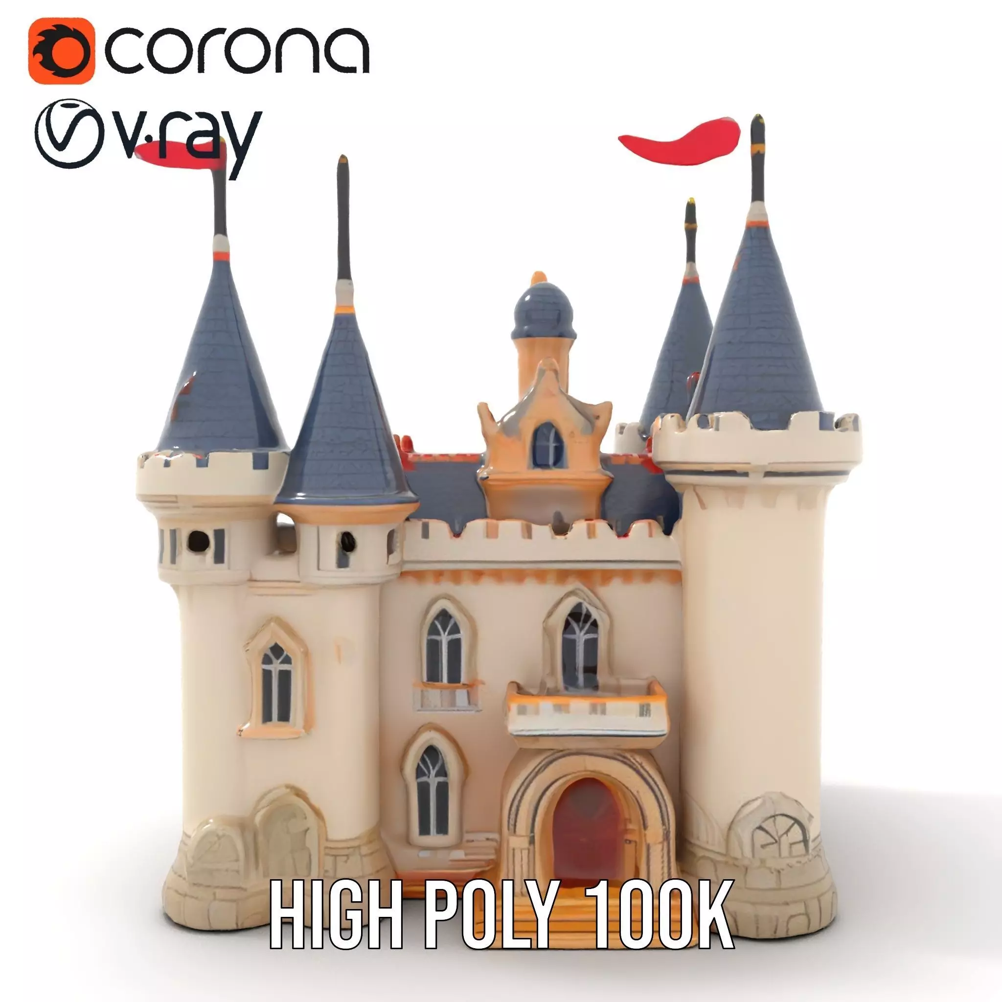 Fantasy Castle Towers model pack Low-poly 3D model_26