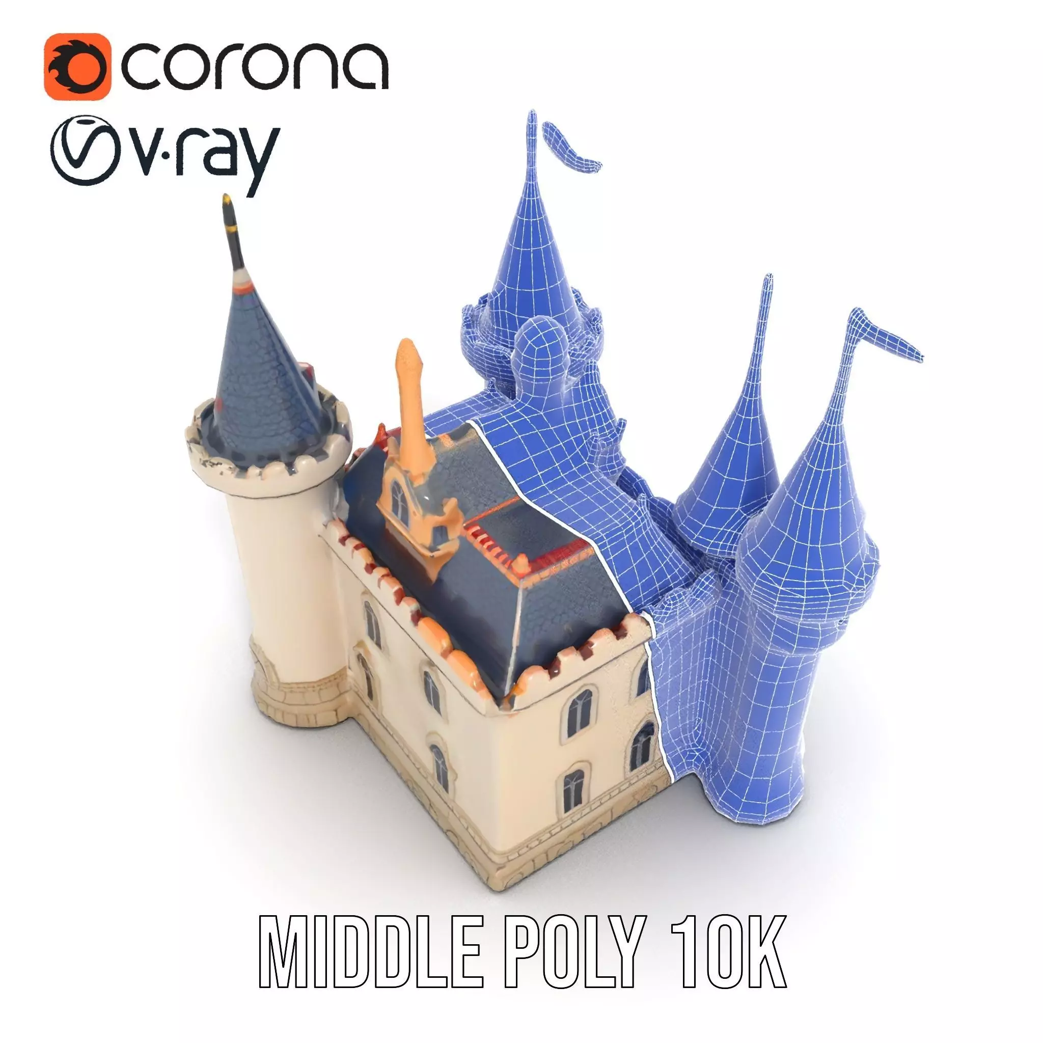 Fantasy Castle Towers model pack Low-poly 3D model_30