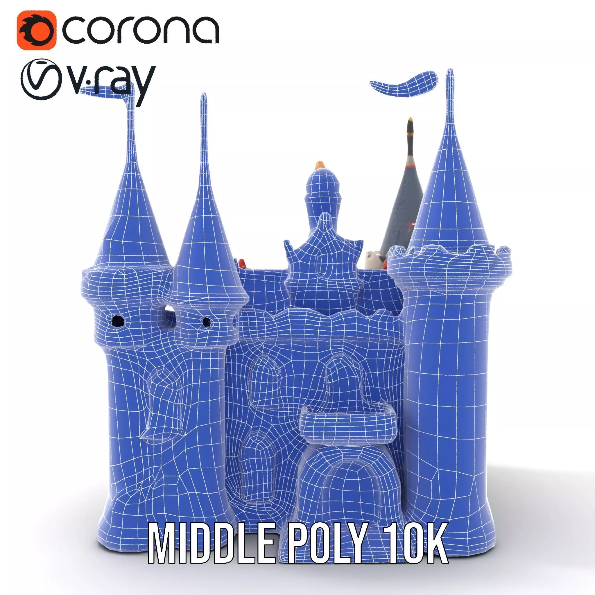 Fantasy Castle Towers model pack Low-poly 3D model_21