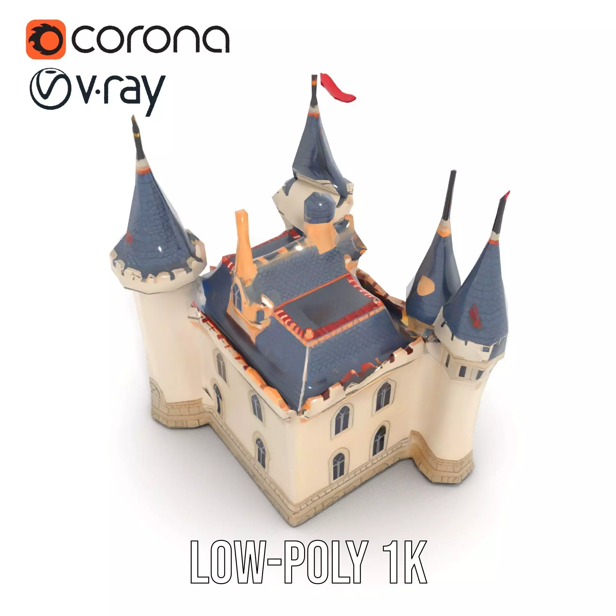 Fantasy Castle Towers model pack Low-poly 3D model_18