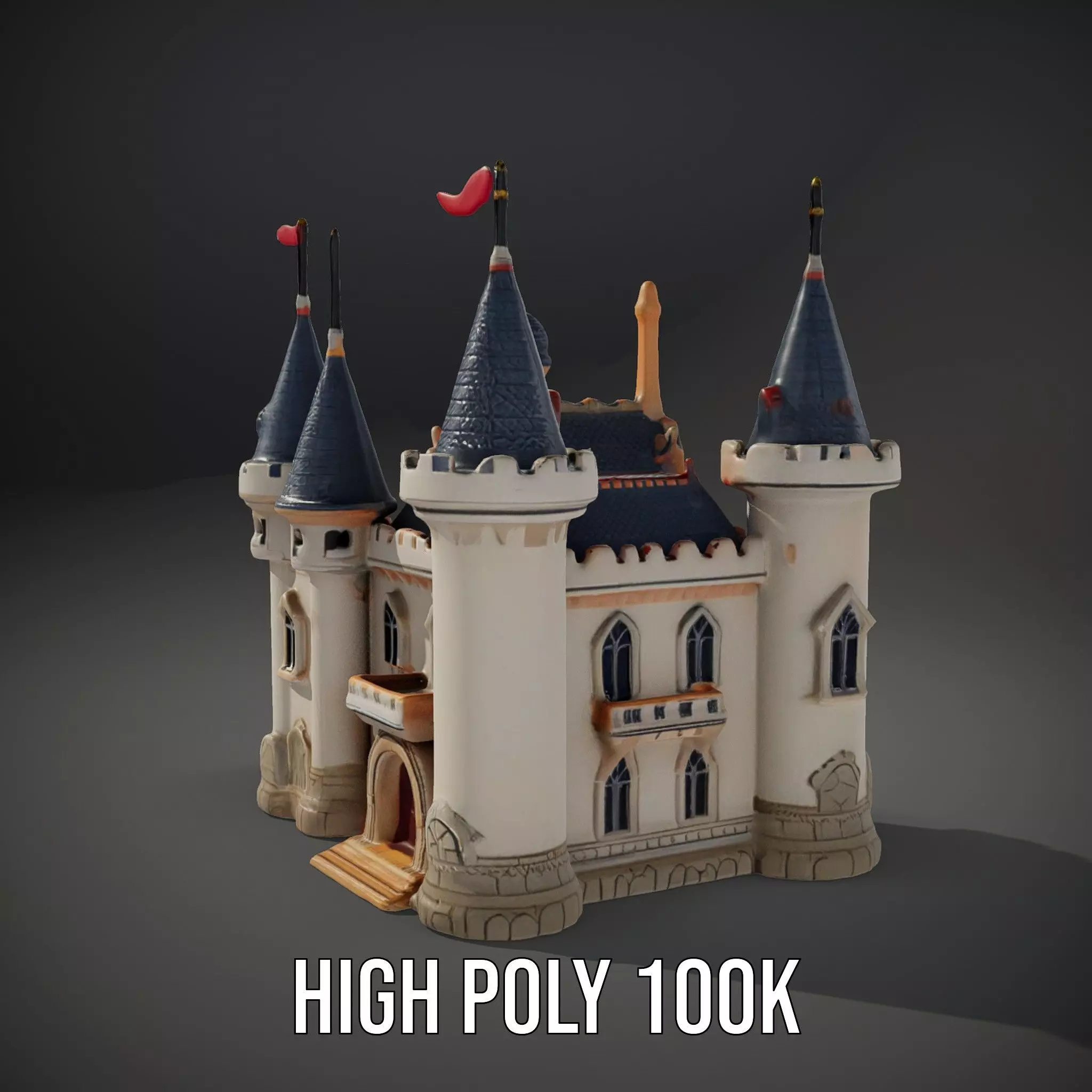 Fantasy Castle Towers model pack Low-poly 3D model_9