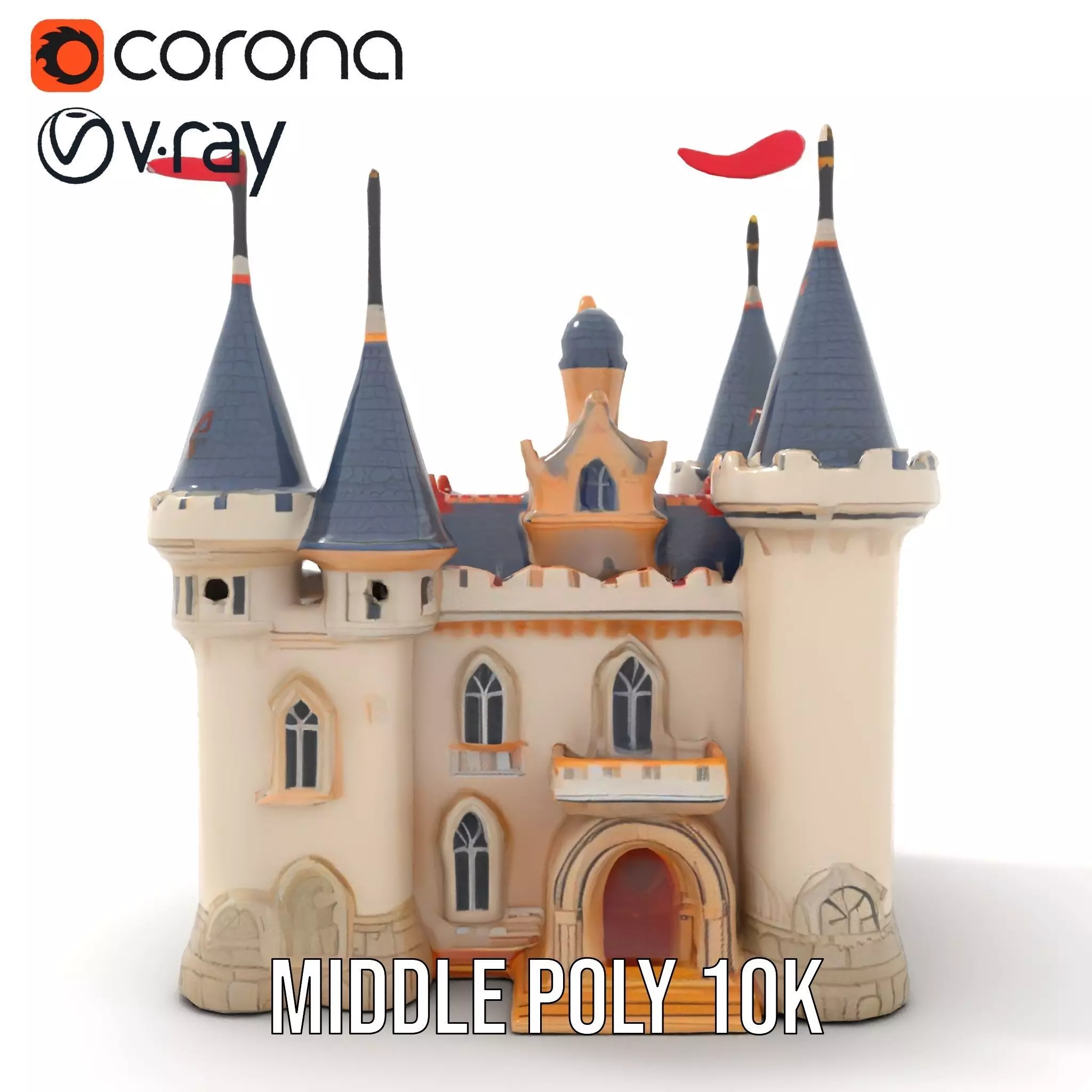 Fantasy Castle Towers model pack Low-poly 3D model_12