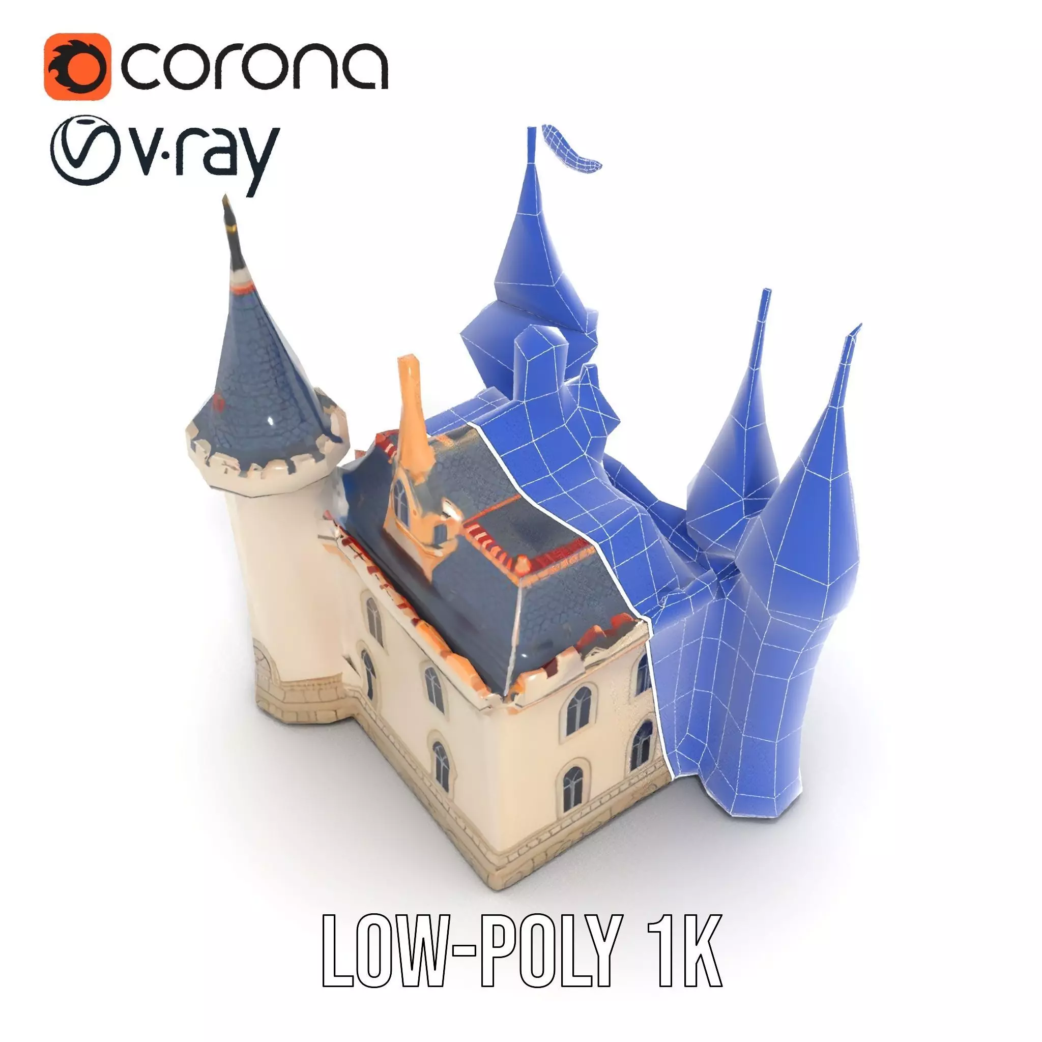 Fantasy Castle Towers model pack Low-poly 3D model_22