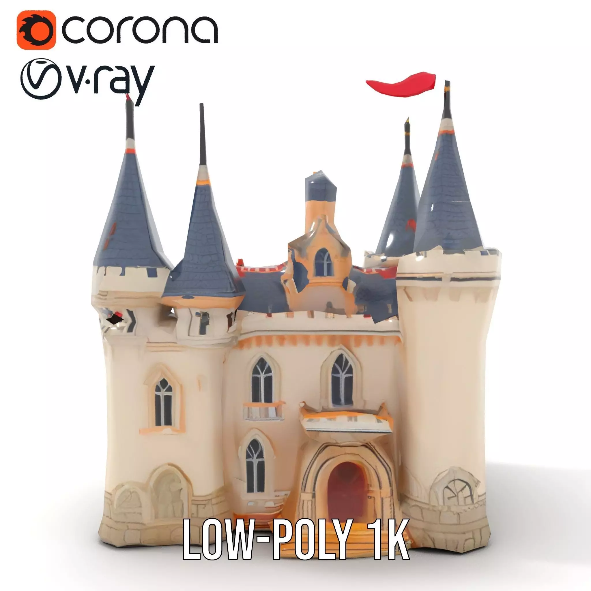 Fantasy Castle Towers model pack Low-poly 3D model_10
