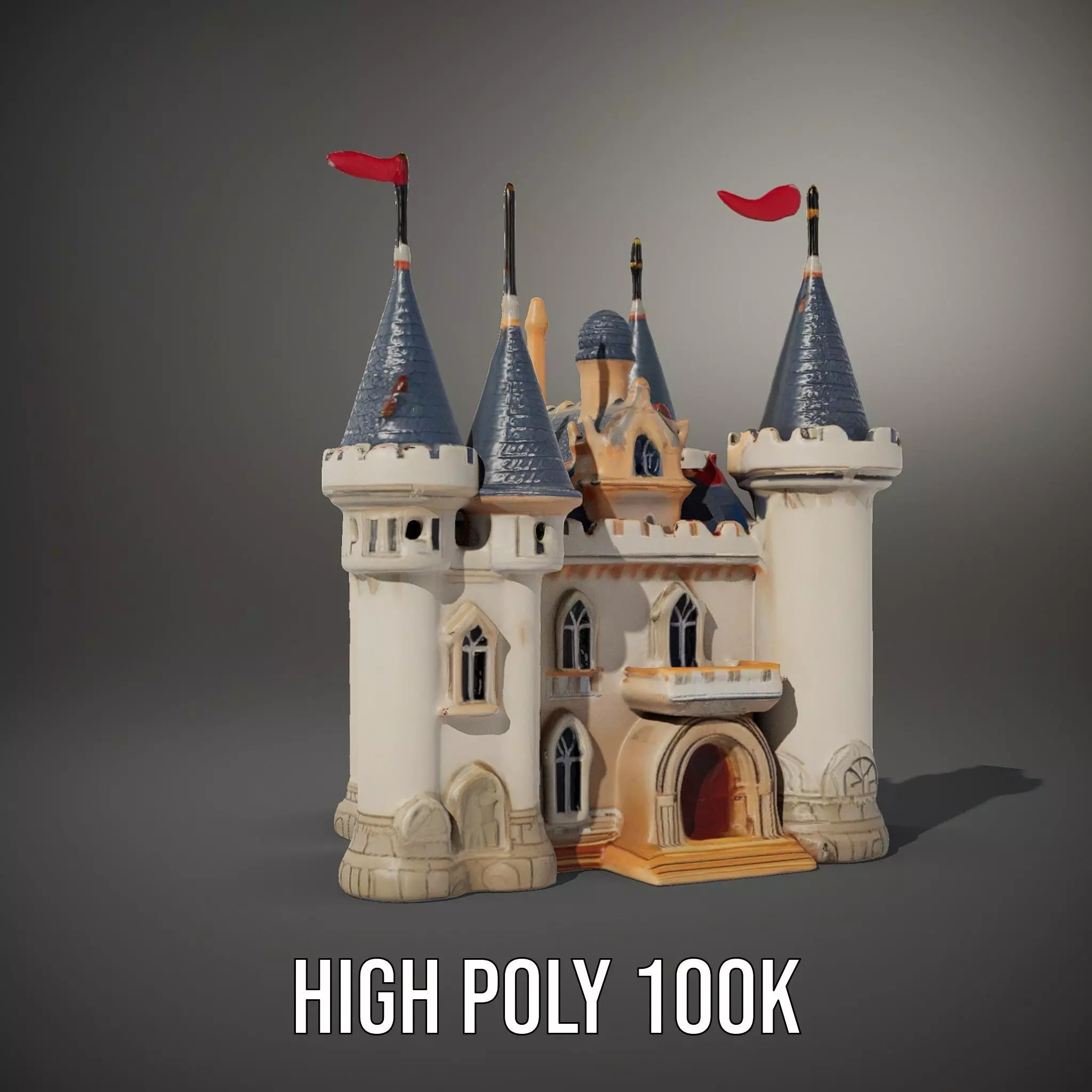 Fantasy Castle Towers model pack Low-poly 3D model_11