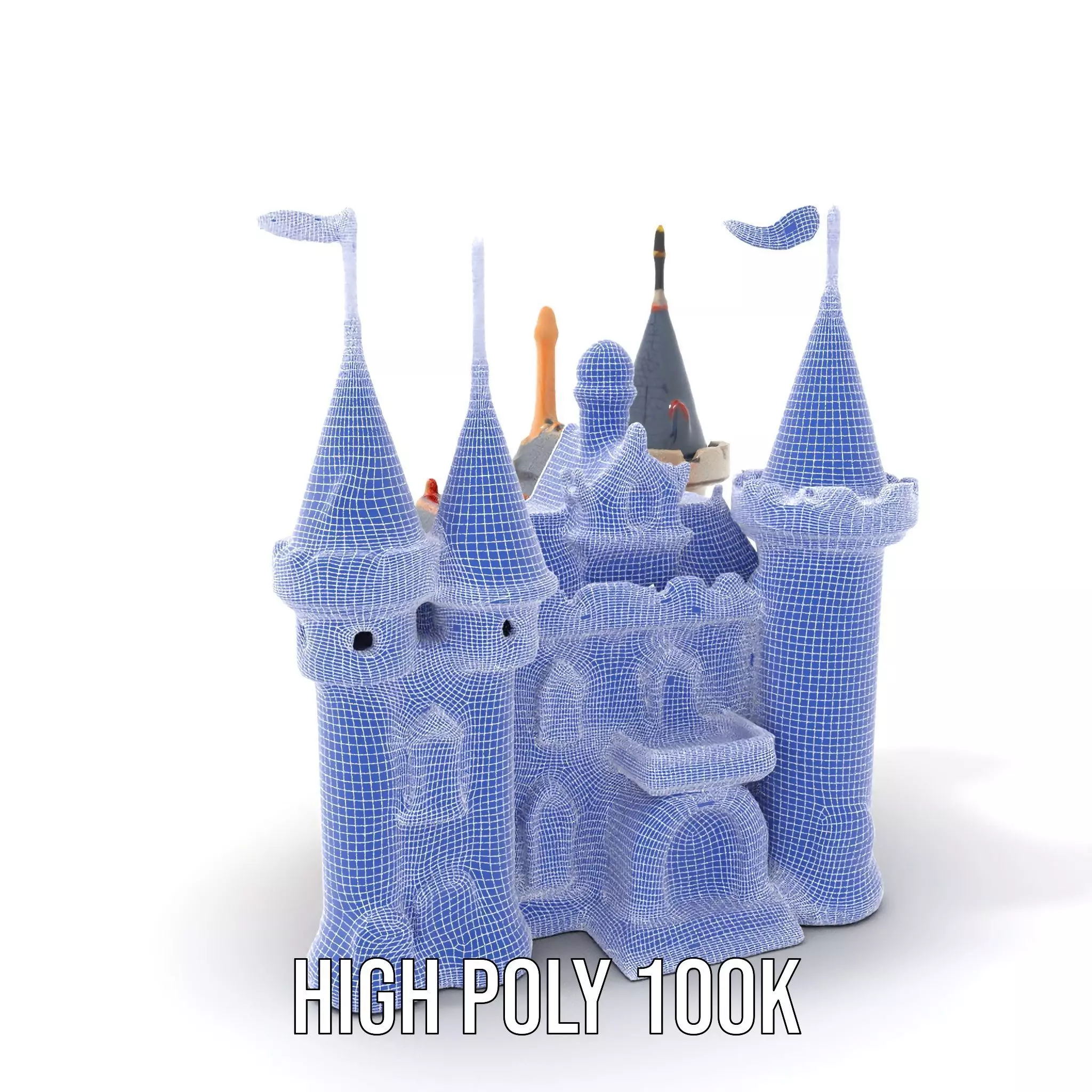 Fantasy Castle Towers model pack Low-poly 3D model_5