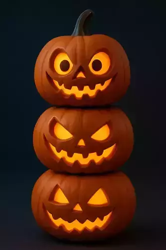 Stylized Halloween Pumpkin Decoration 3D print model Stylized Halloween Pumpkin Decoration 3D print model