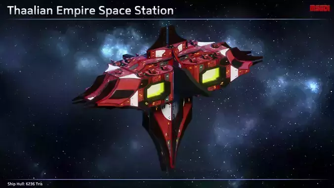 Thaalian Empire Space Station Low-poly 3D model
