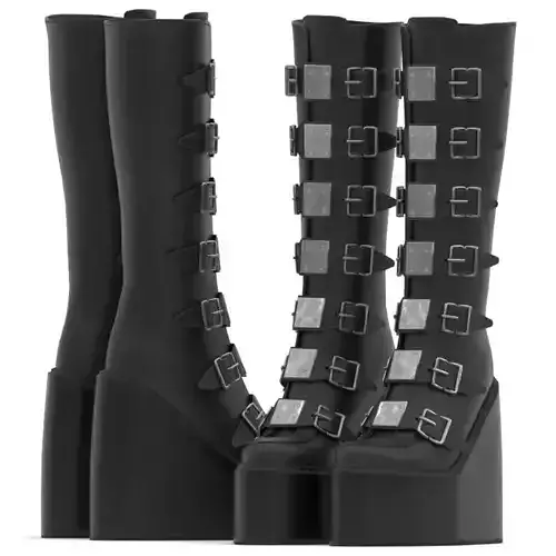 Platform Buckle Boots