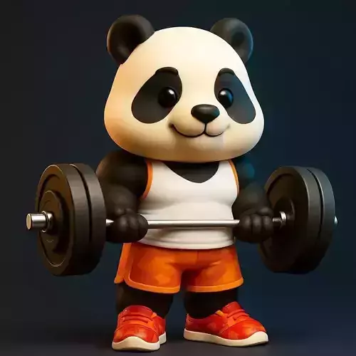 Panda Cute Lifting Weights