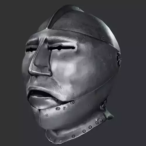 Medieval Armor Helmet Low Poly PBR